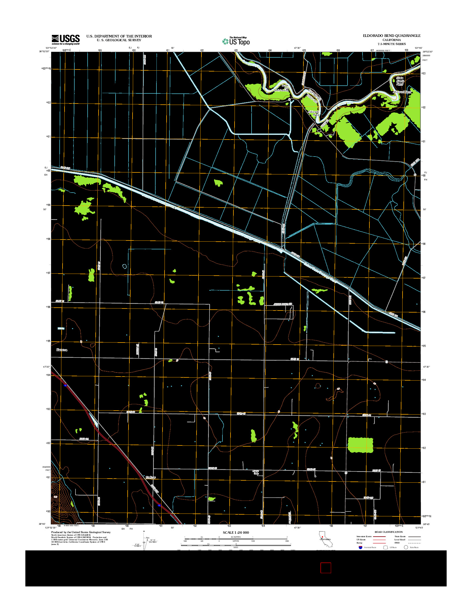 USGS US TOPO 7.5-MINUTE MAP FOR ELDORADO BEND, CA 2012