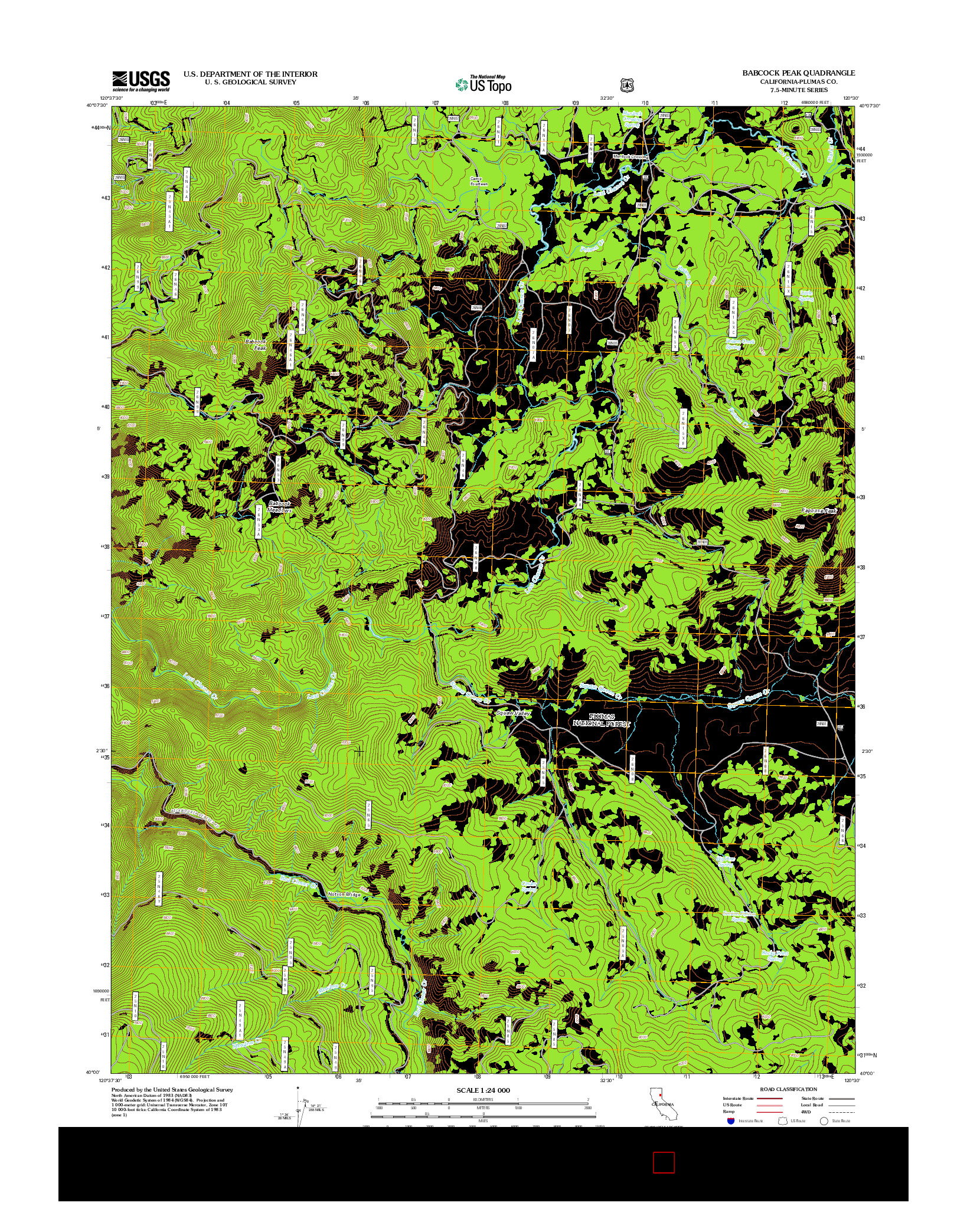 USGS US TOPO 7.5-MINUTE MAP FOR BABCOCK PEAK, CA 2012