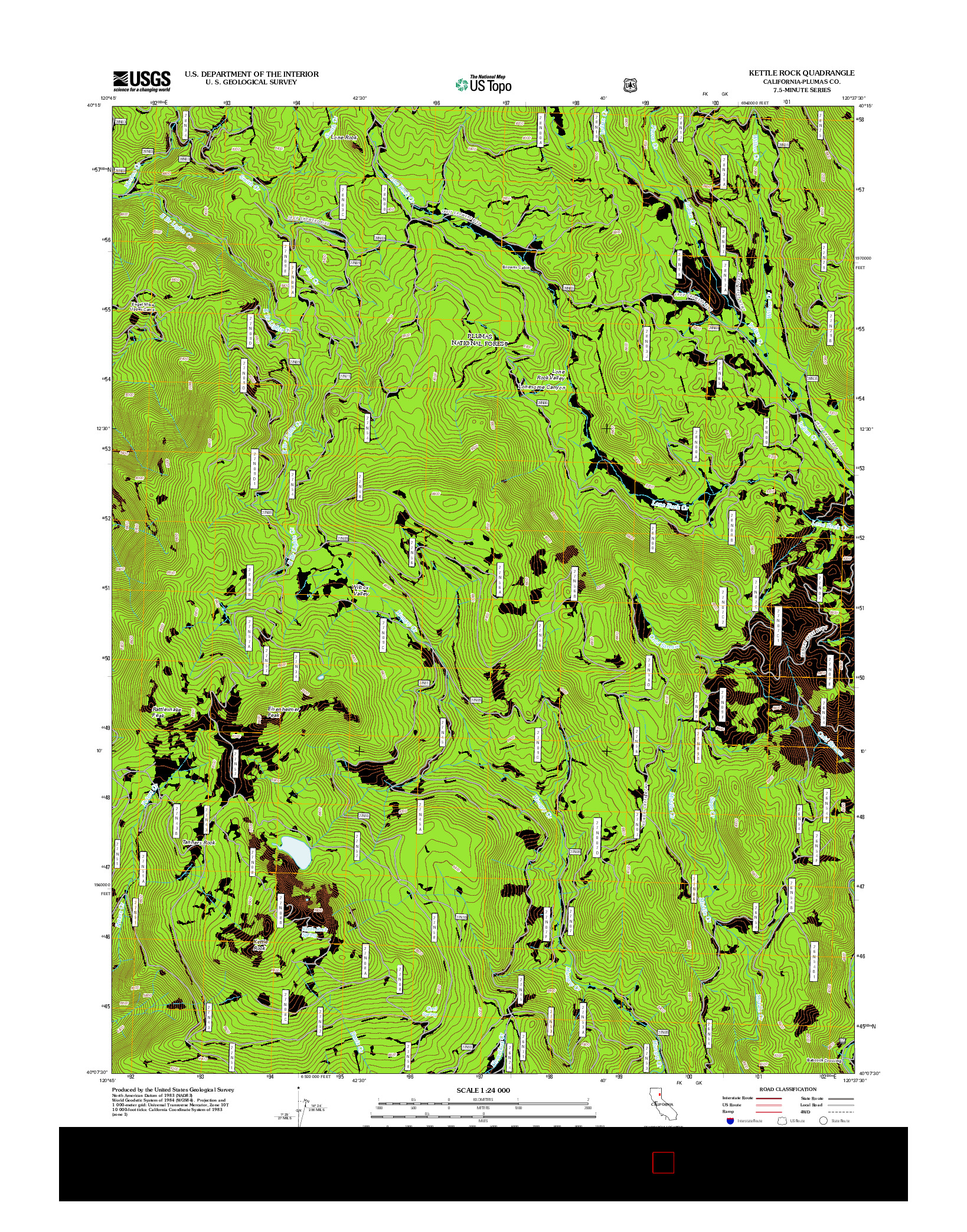 USGS US TOPO 7.5-MINUTE MAP FOR KETTLE ROCK, CA 2012