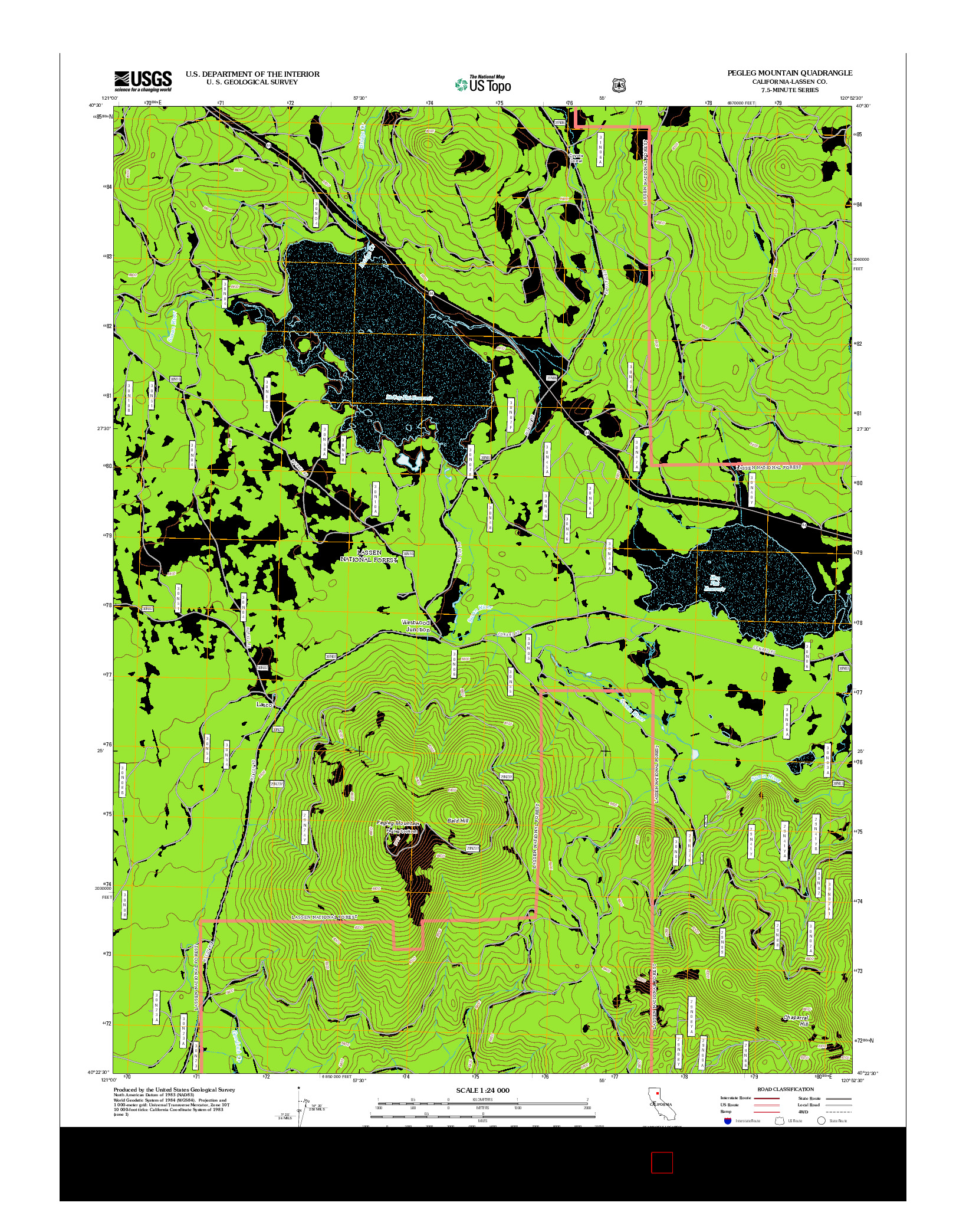 USGS US TOPO 7.5-MINUTE MAP FOR PEGLEG MOUNTAIN, CA 2012