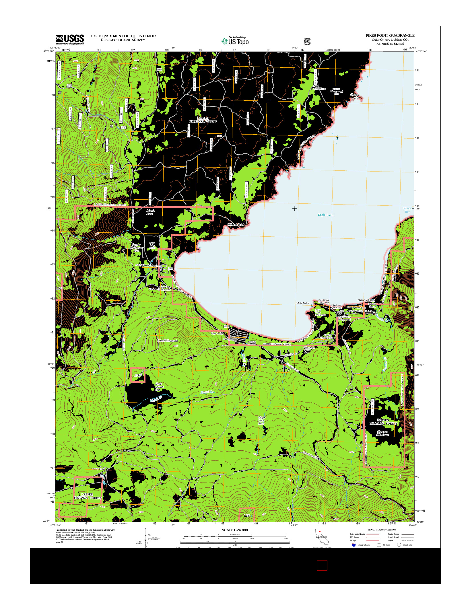 USGS US TOPO 7.5-MINUTE MAP FOR PIKES POINT, CA 2012