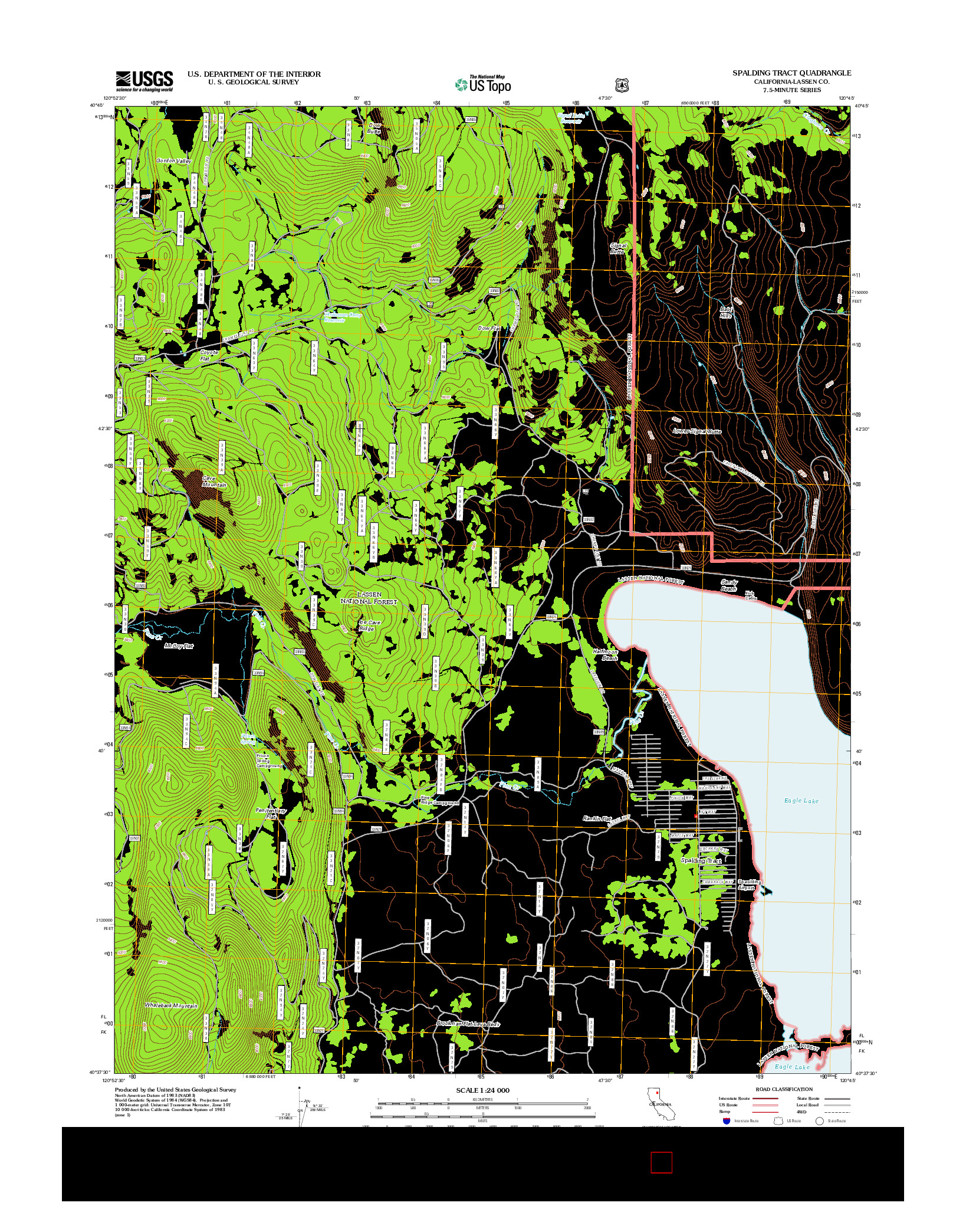 USGS US TOPO 7.5-MINUTE MAP FOR SPALDING TRACT, CA 2012