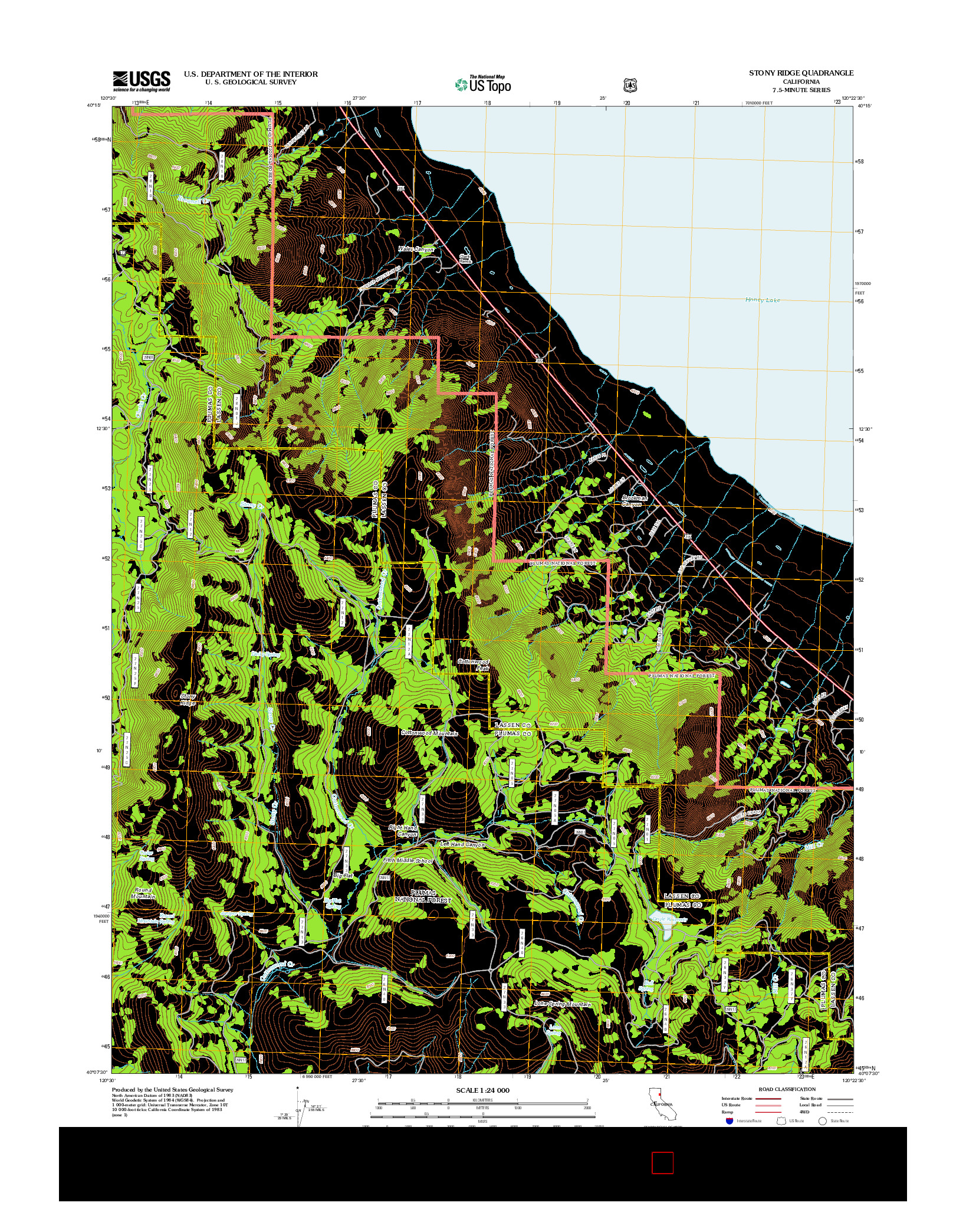USGS US TOPO 7.5-MINUTE MAP FOR STONY RIDGE, CA 2012