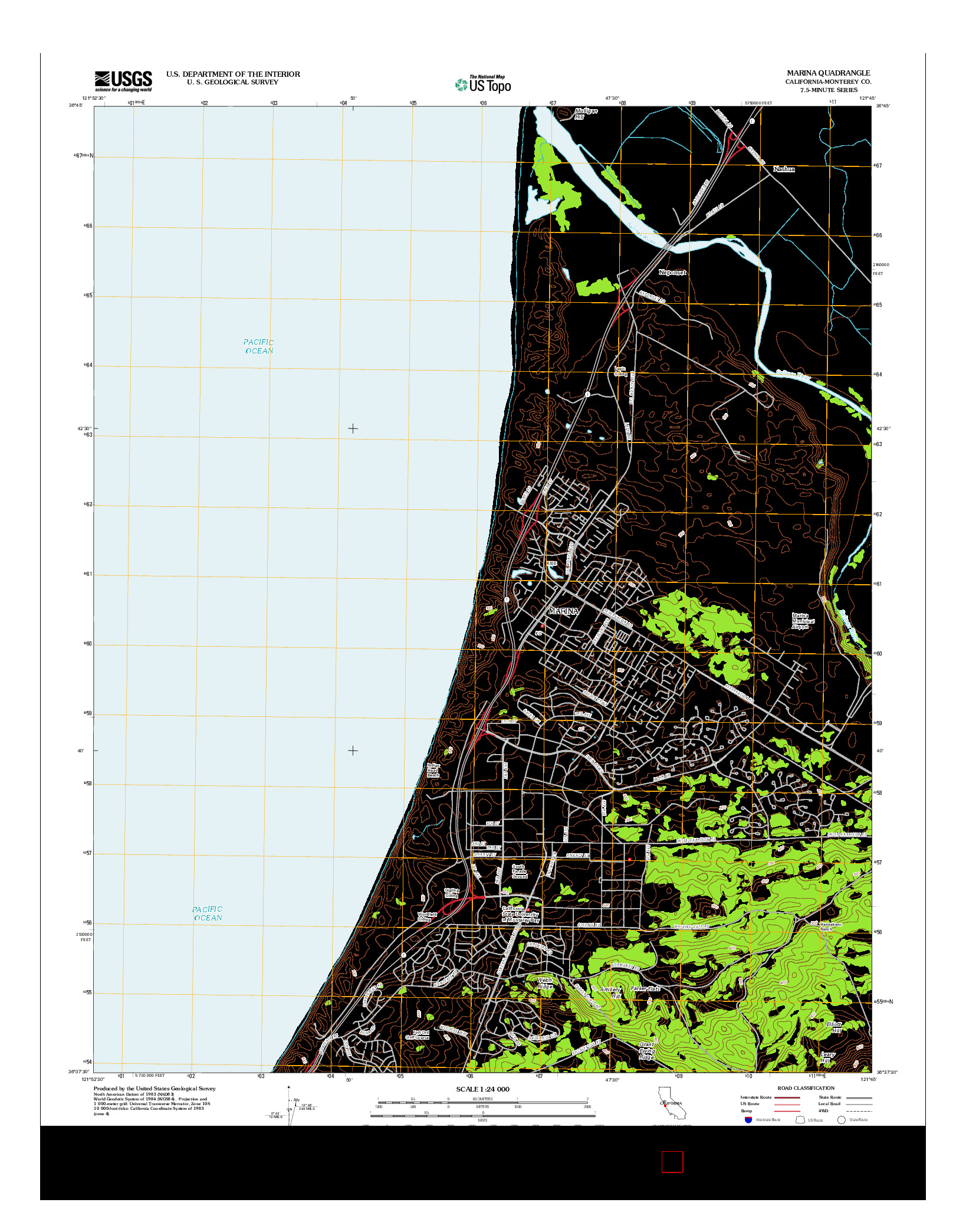 USGS US TOPO 7.5-MINUTE MAP FOR MARINA, CA 2012