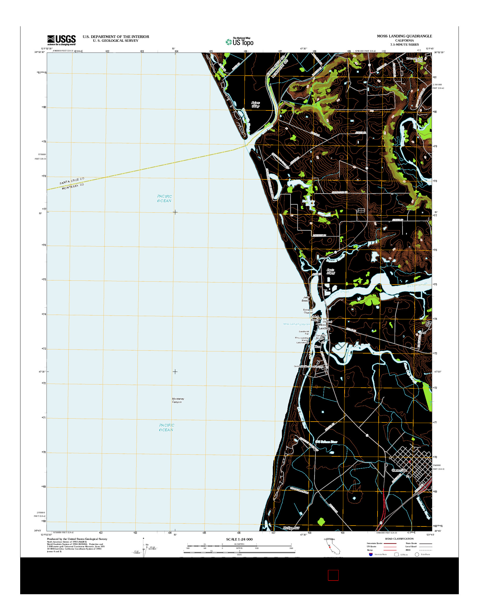 USGS US TOPO 7.5-MINUTE MAP FOR MOSS LANDING, CA 2012