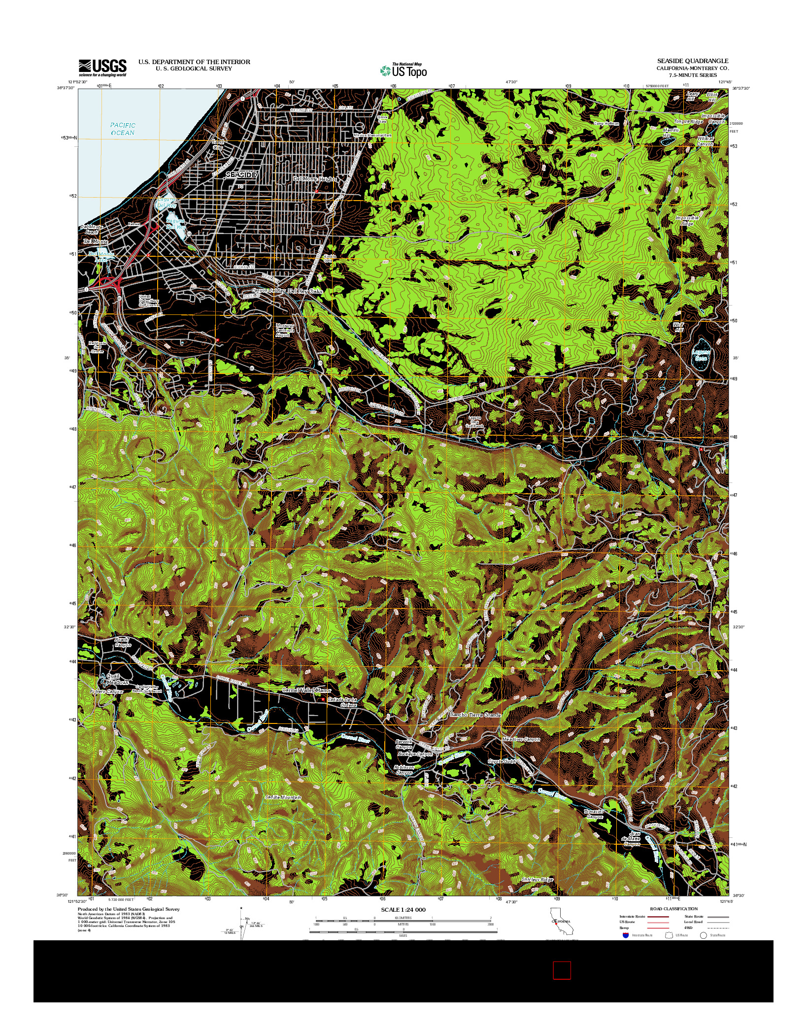 USGS US TOPO 7.5-MINUTE MAP FOR SEASIDE, CA 2012