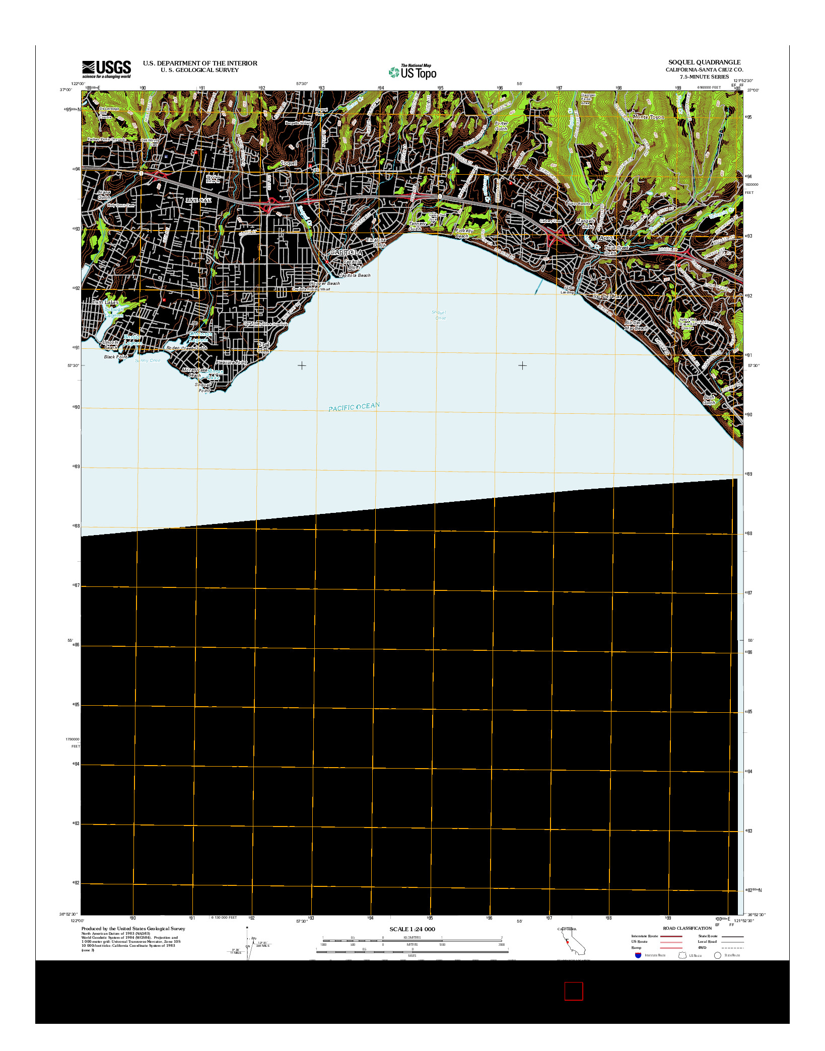 USGS US TOPO 7.5-MINUTE MAP FOR SOQUEL, CA 2012