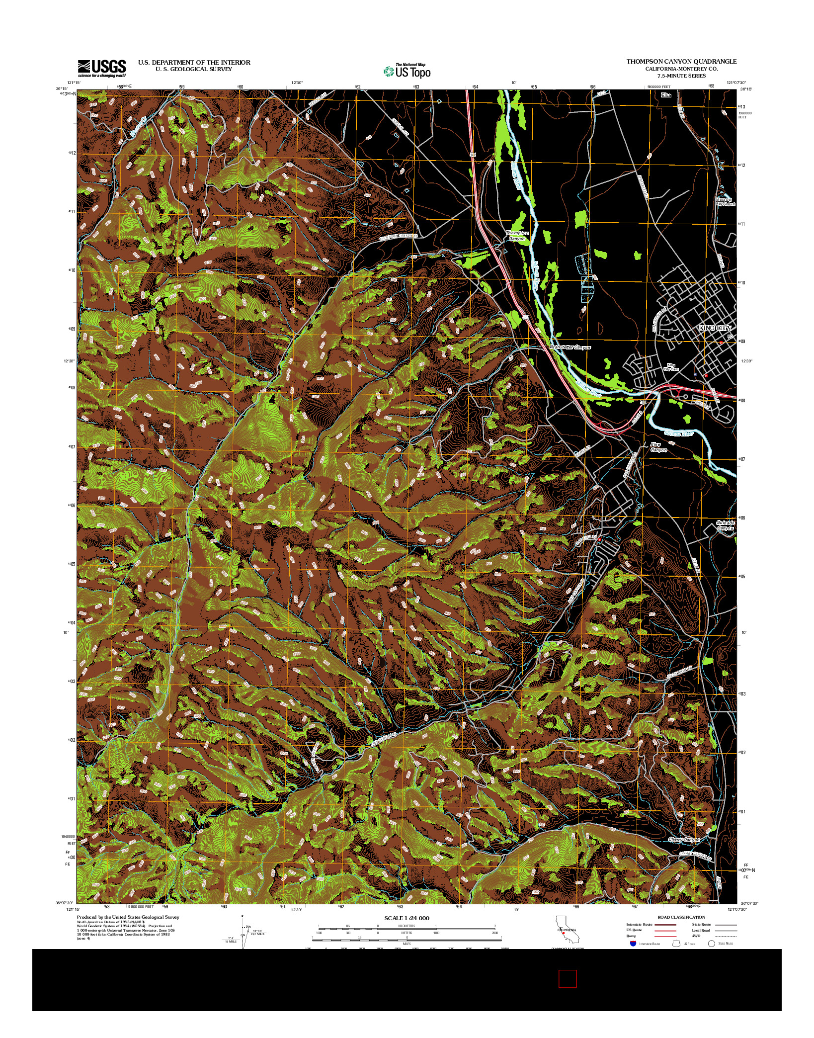 USGS US TOPO 7.5-MINUTE MAP FOR THOMPSON CANYON, CA 2012