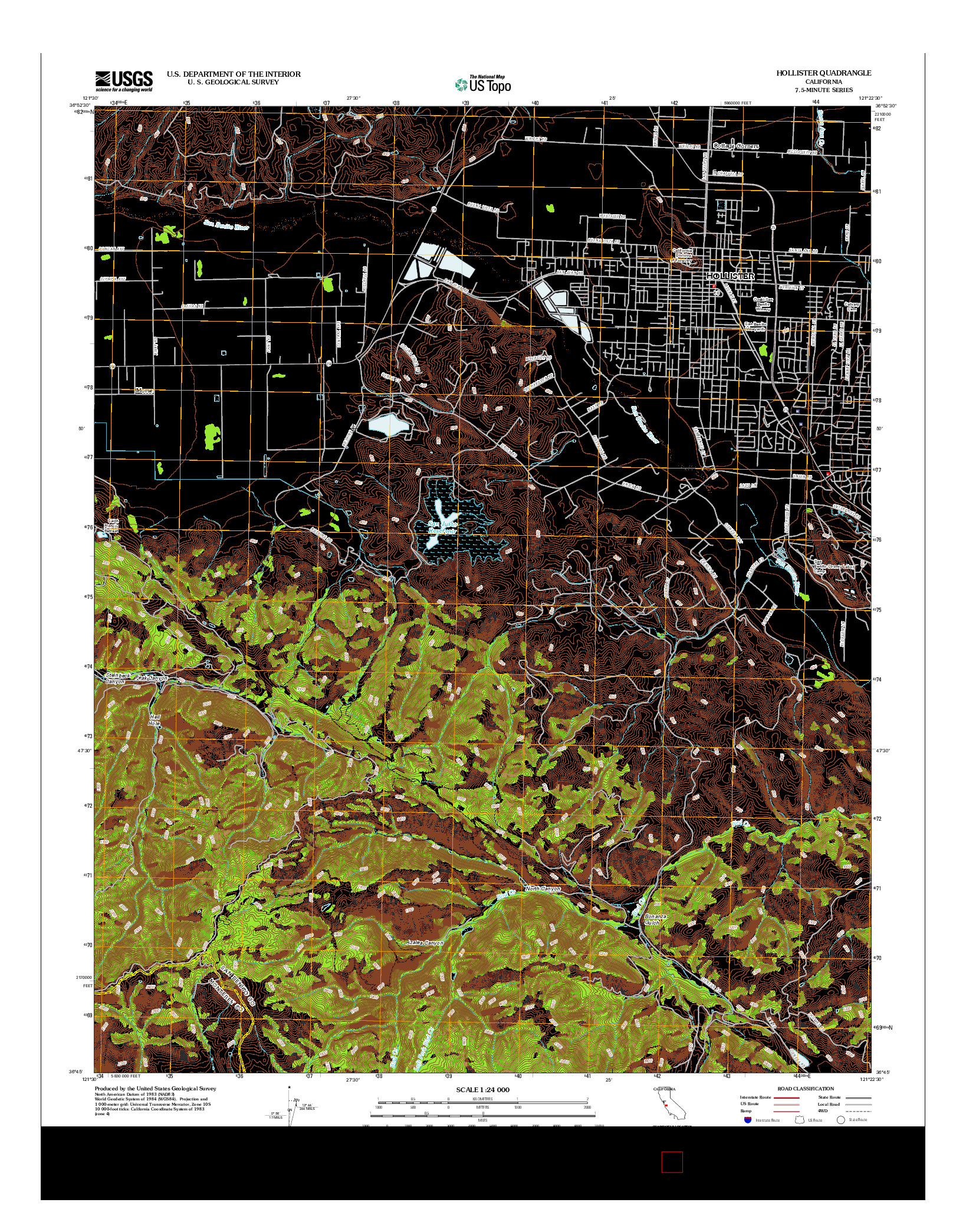 USGS US TOPO 7.5-MINUTE MAP FOR HOLLISTER, CA 2012