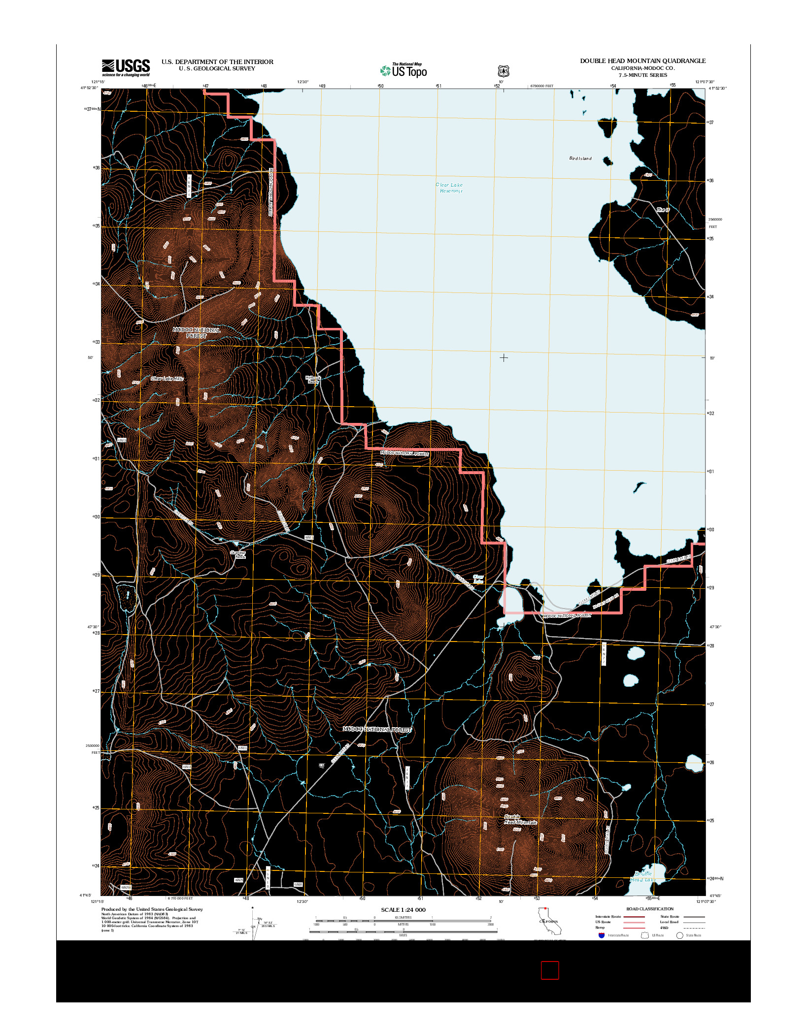 USGS US TOPO 7.5-MINUTE MAP FOR DOUBLE HEAD MOUNTAIN, CA 2012