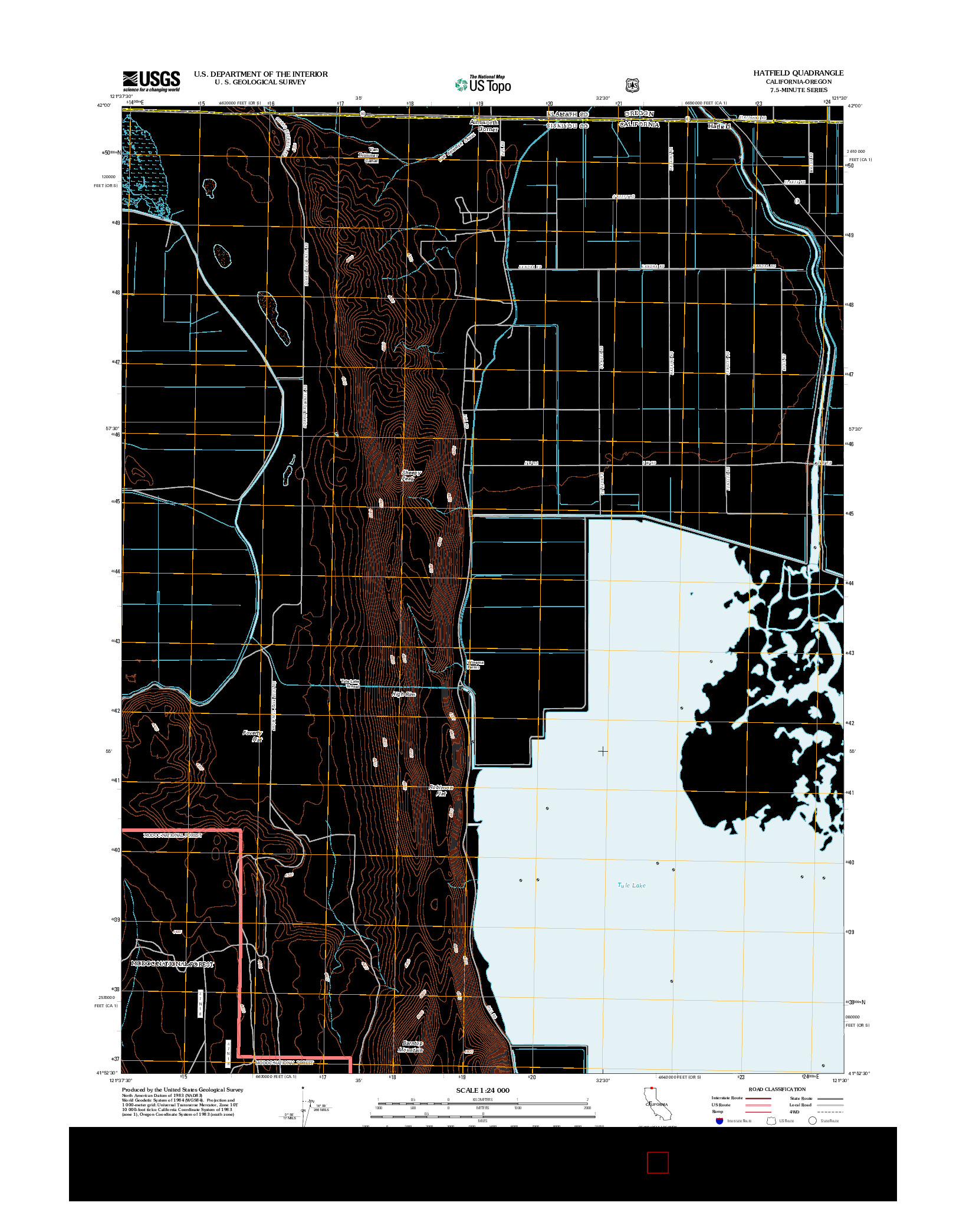 USGS US TOPO 7.5-MINUTE MAP FOR HATFIELD, CA-OR 2012