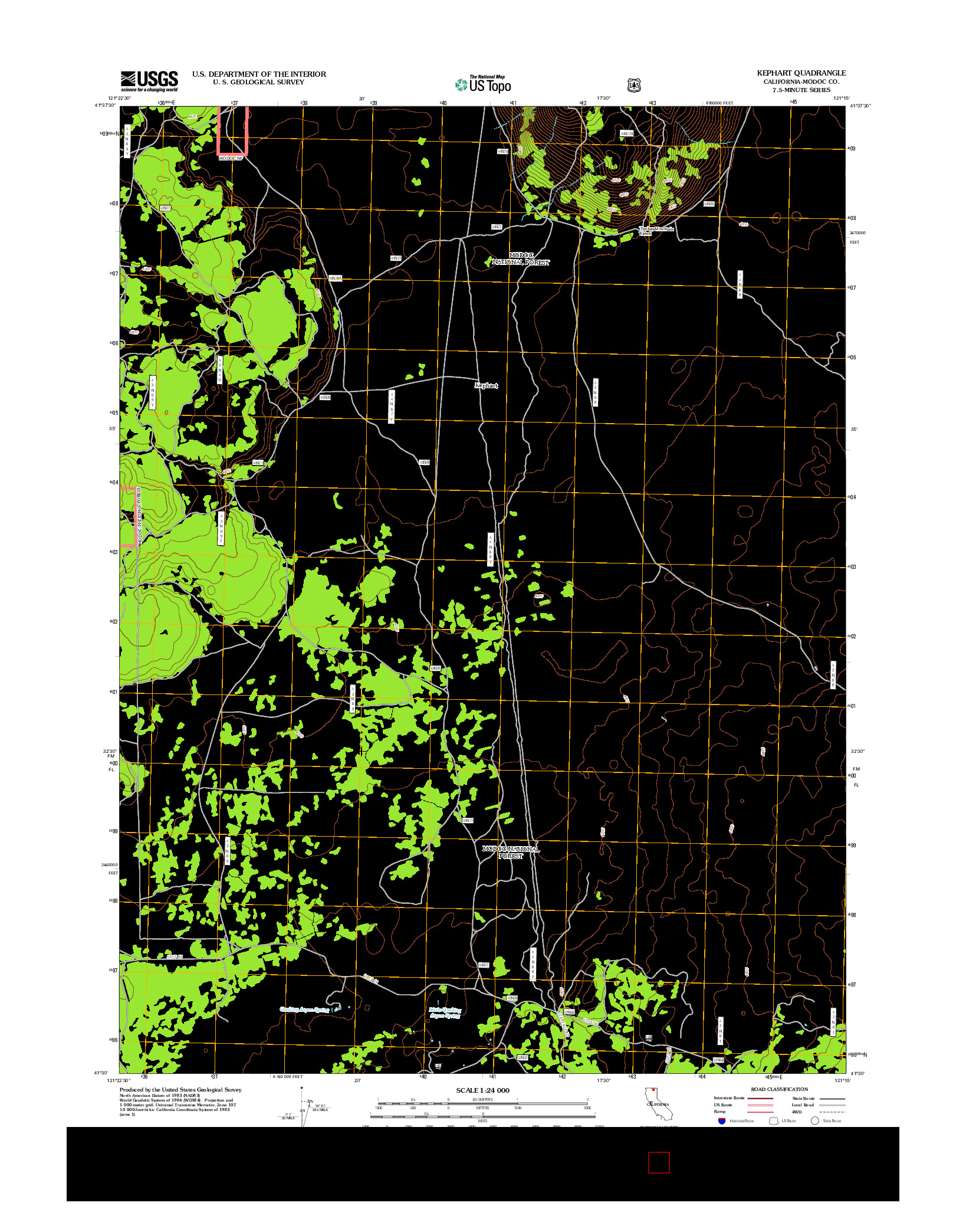 USGS US TOPO 7.5-MINUTE MAP FOR KEPHART, CA 2012
