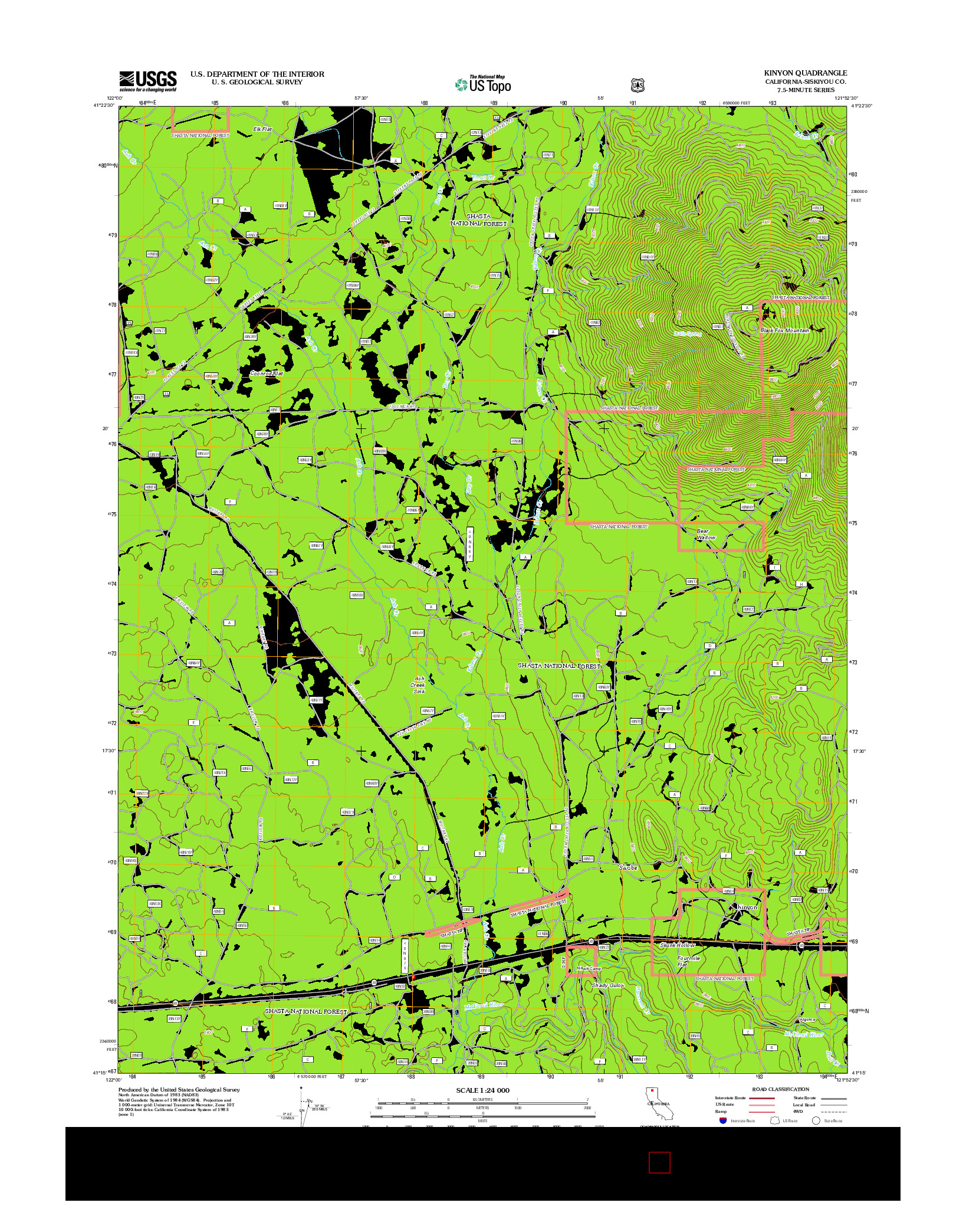 USGS US TOPO 7.5-MINUTE MAP FOR KINYON, CA 2012