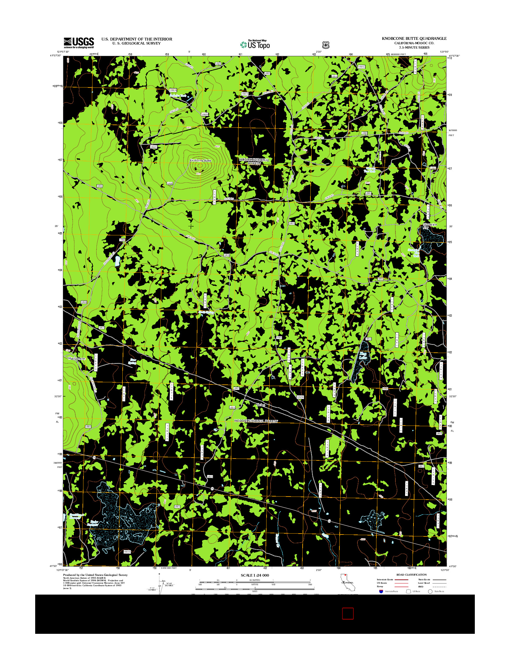 USGS US TOPO 7.5-MINUTE MAP FOR KNOBCONE BUTTE, CA 2012