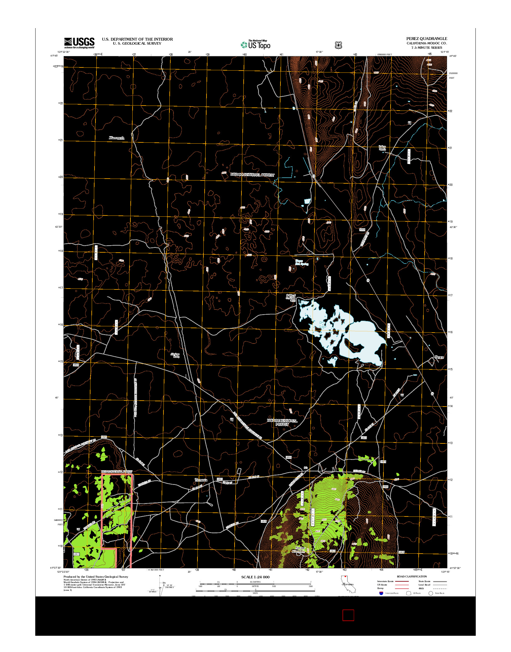 USGS US TOPO 7.5-MINUTE MAP FOR PEREZ, CA 2012