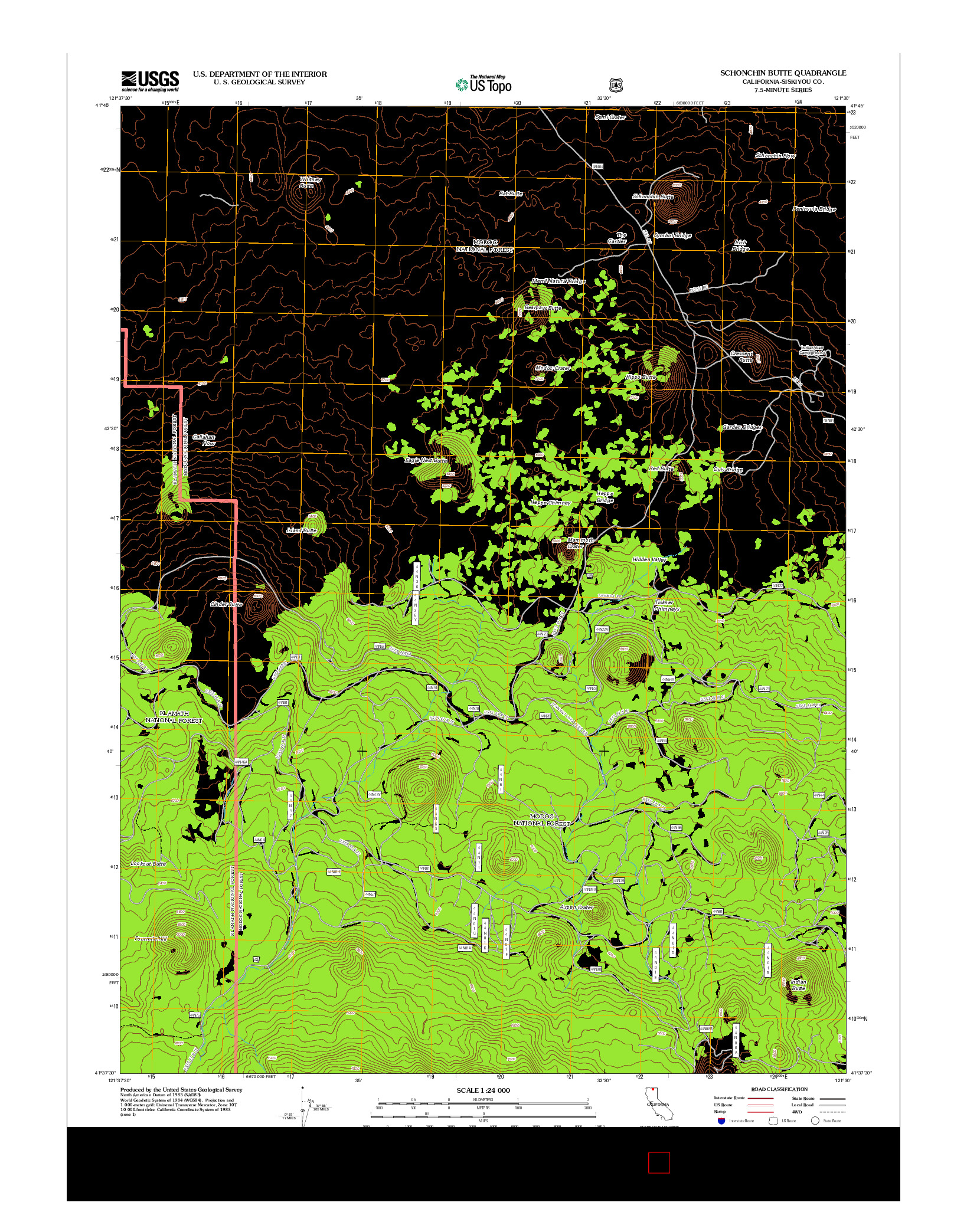 USGS US TOPO 7.5-MINUTE MAP FOR SCHONCHIN BUTTE, CA 2012