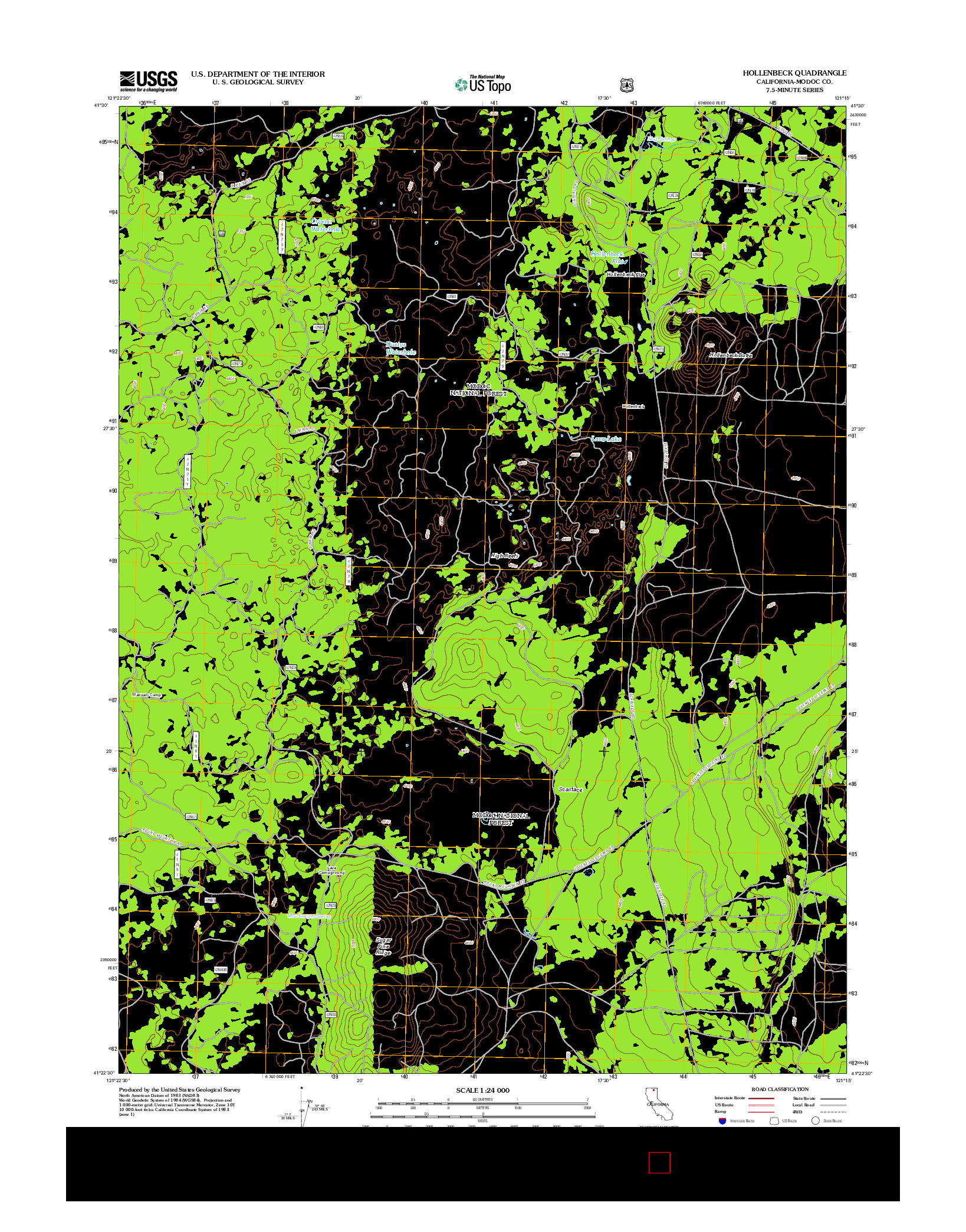 USGS US TOPO 7.5-MINUTE MAP FOR HOLLENBECK, CA 2012