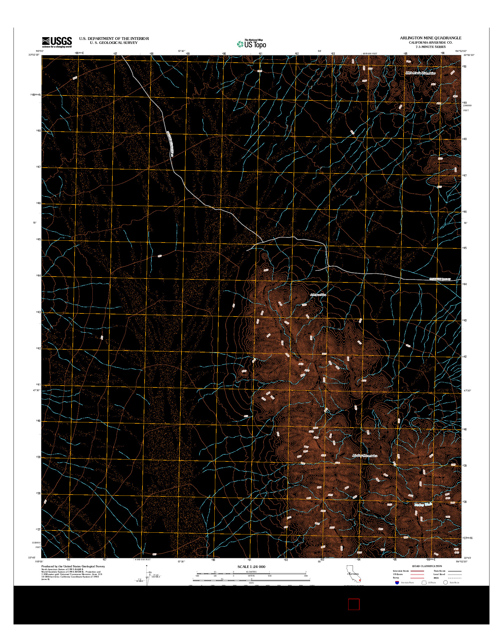 USGS US TOPO 7.5-MINUTE MAP FOR ARLINGTON MINE, CA 2012