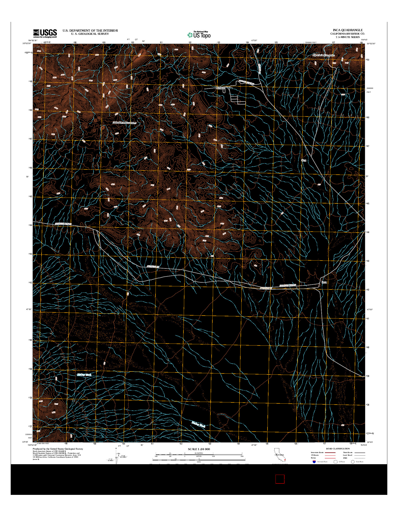 USGS US TOPO 7.5-MINUTE MAP FOR INCA, CA 2012