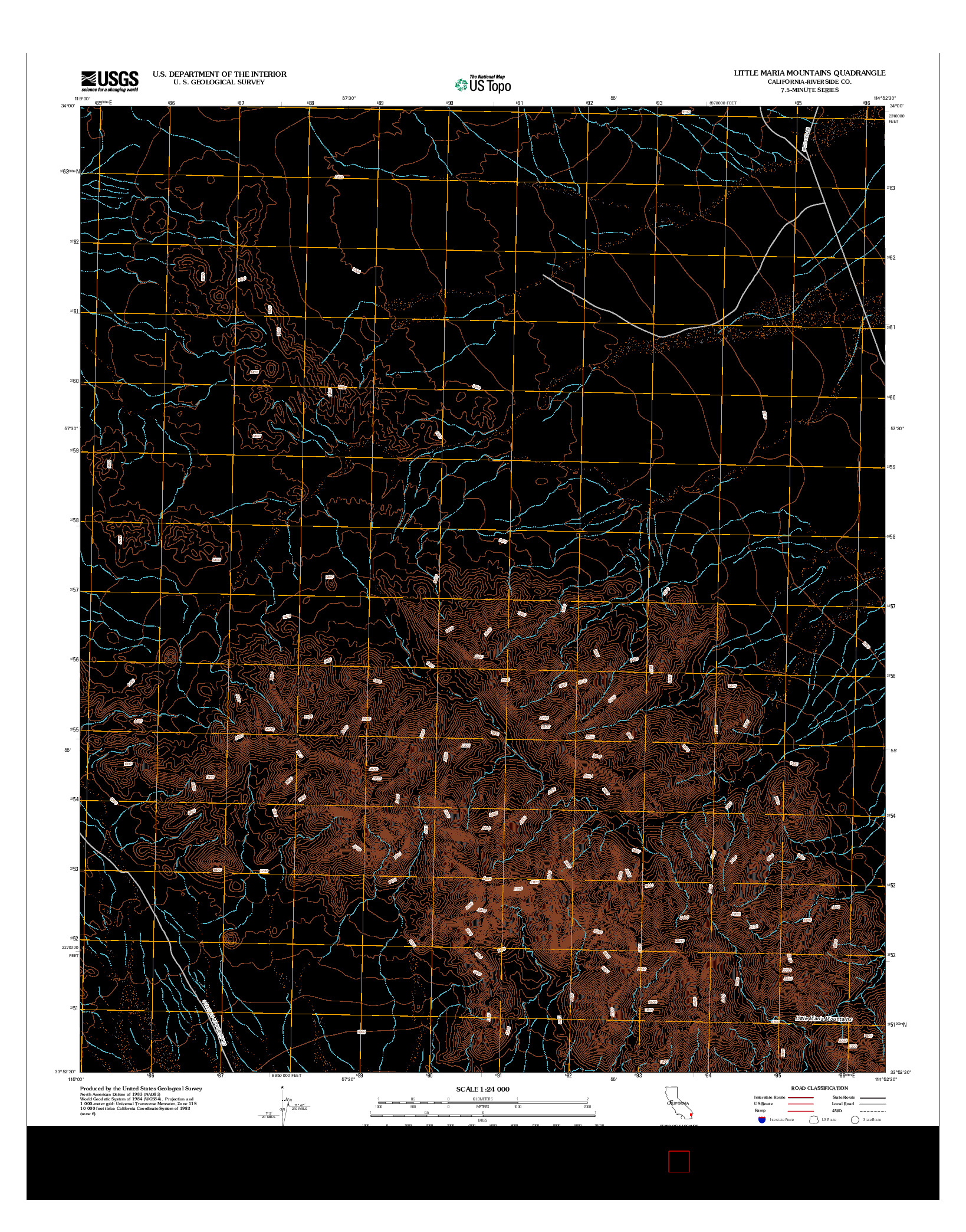 USGS US TOPO 7.5-MINUTE MAP FOR LITTLE MARIA MOUNTAINS, CA 2012