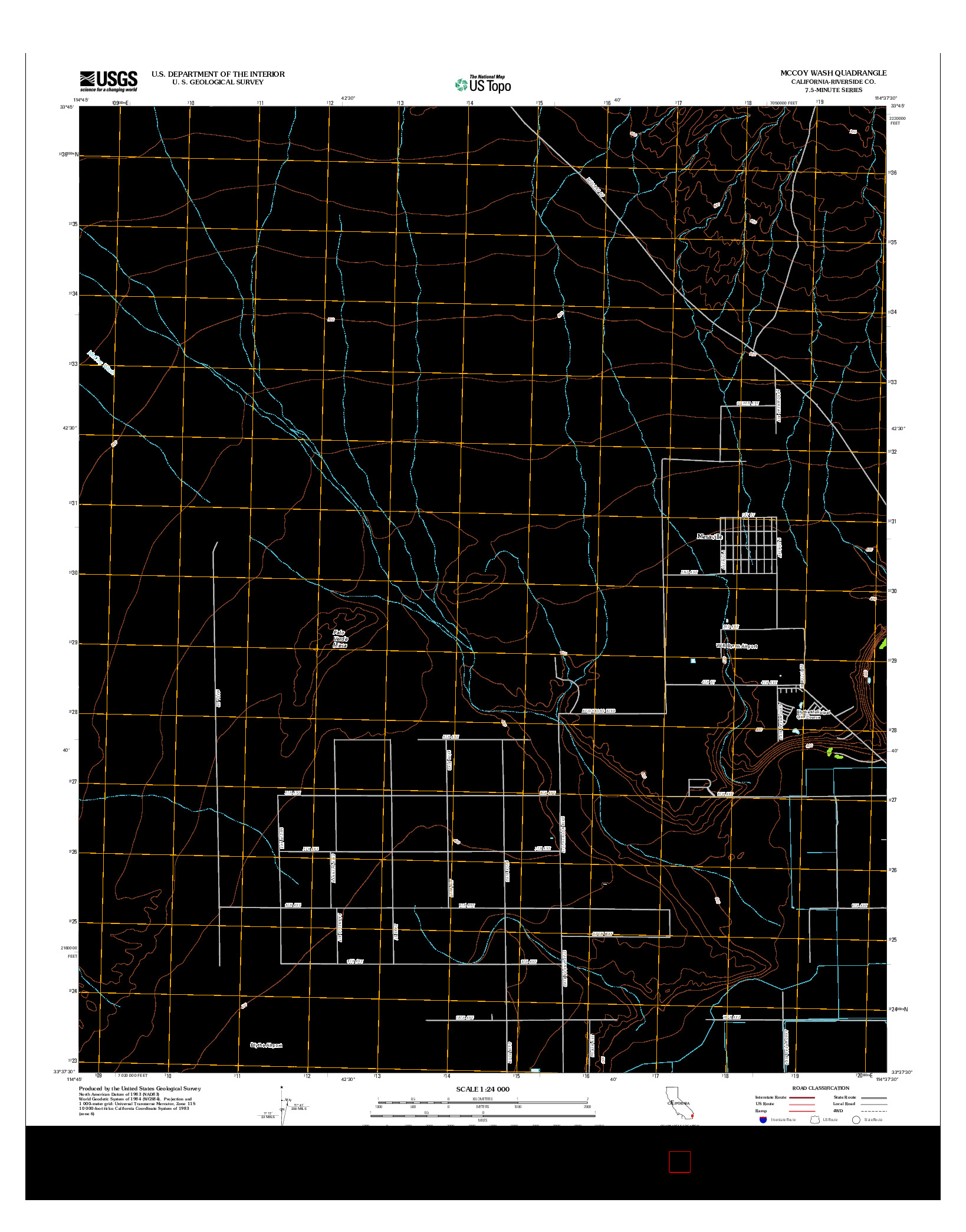 USGS US TOPO 7.5-MINUTE MAP FOR MCCOY WASH, CA 2012