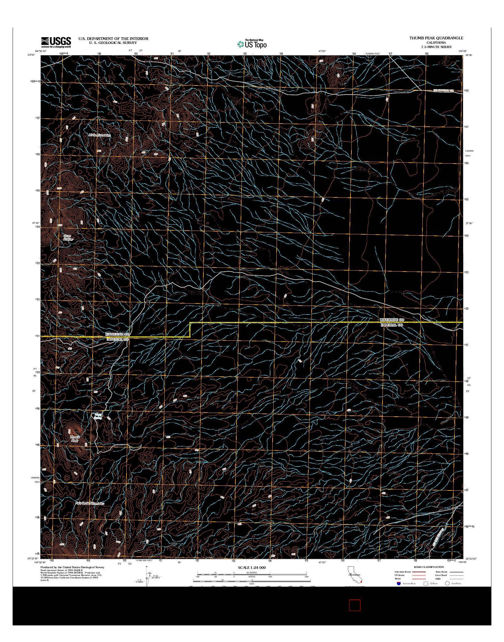 USGS US TOPO 7.5-MINUTE MAP FOR THUMB PEAK, CA 2012