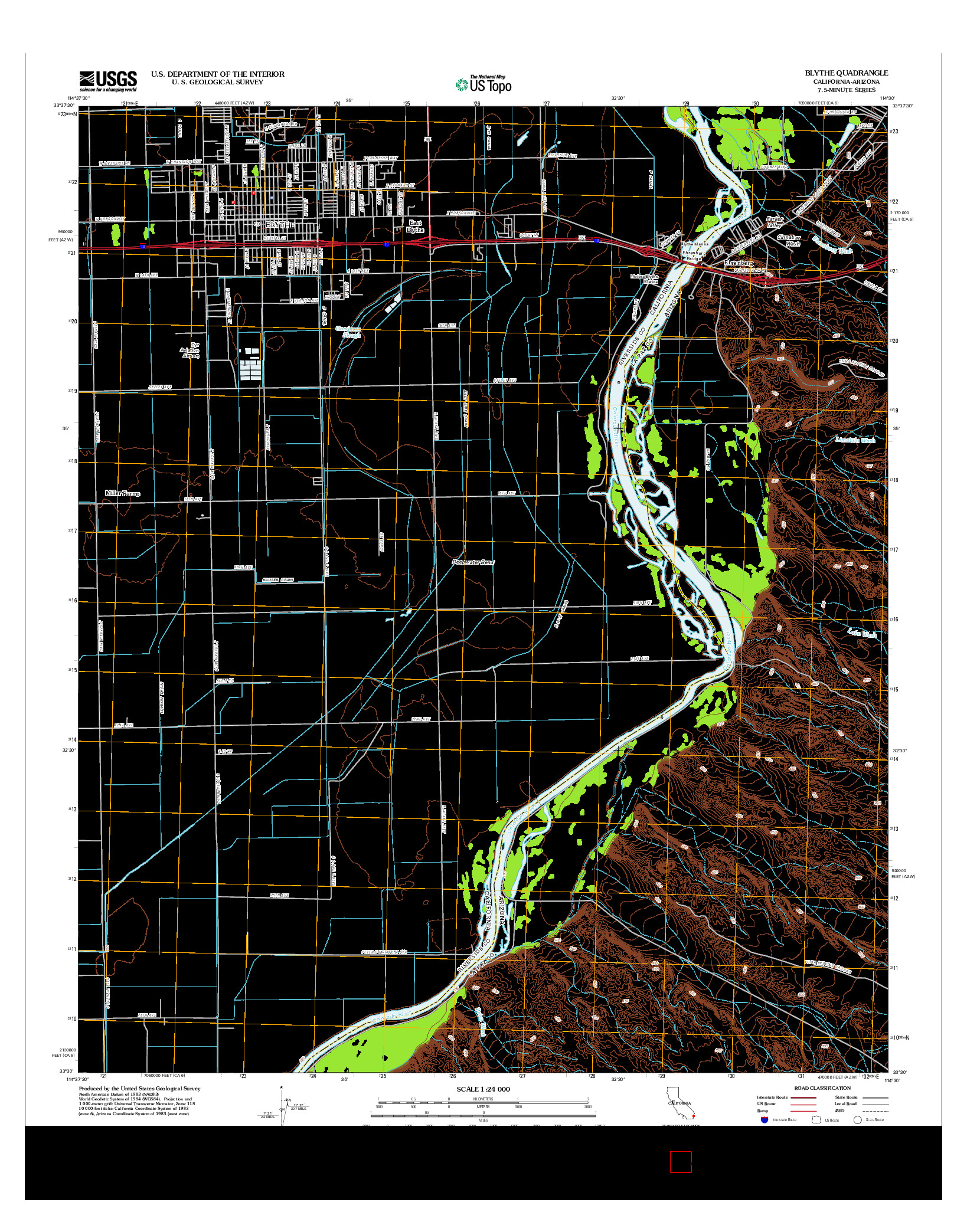 USGS US TOPO 7.5-MINUTE MAP FOR BLYTHE, CA-AZ 2012