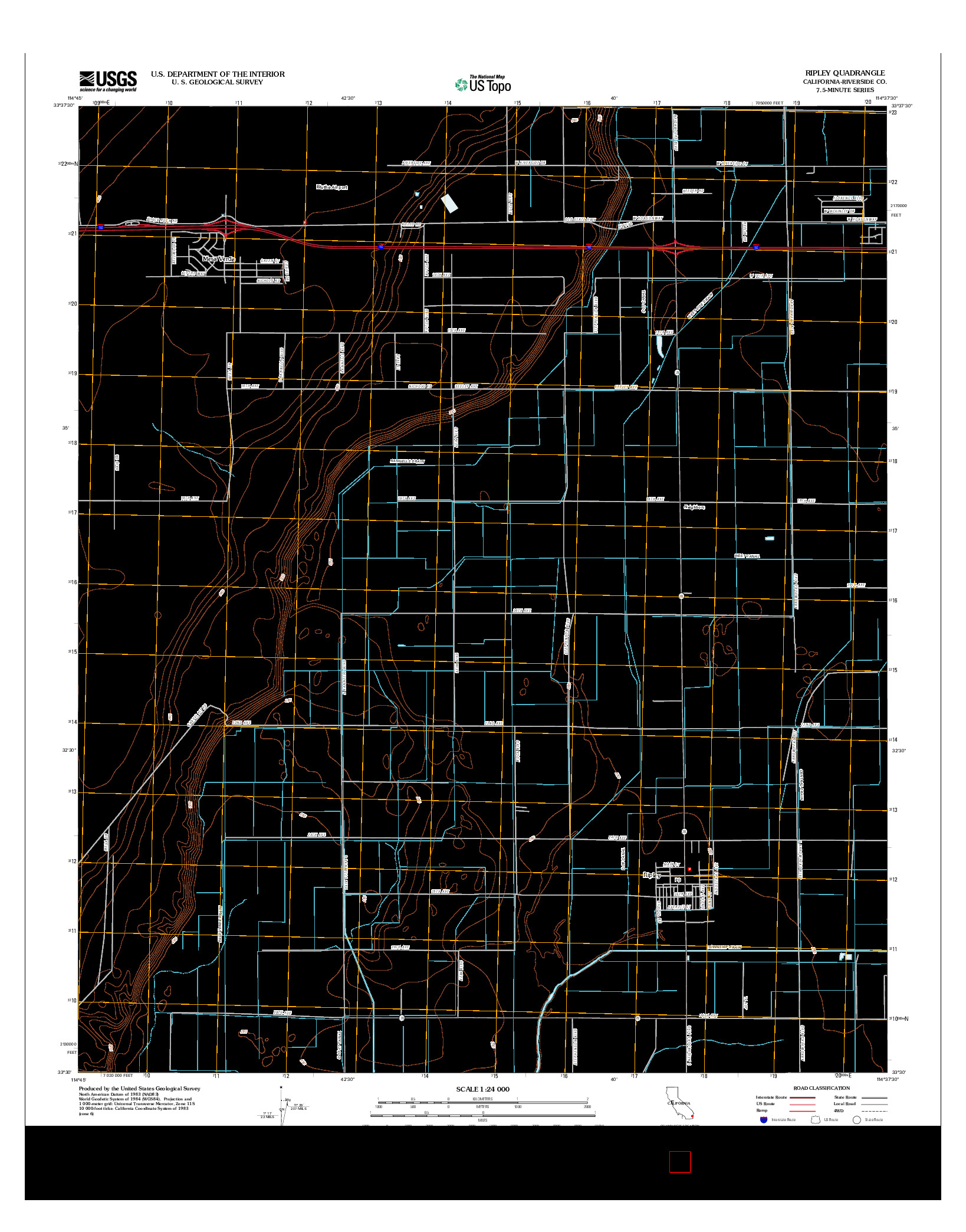 USGS US TOPO 7.5-MINUTE MAP FOR RIPLEY, CA 2012