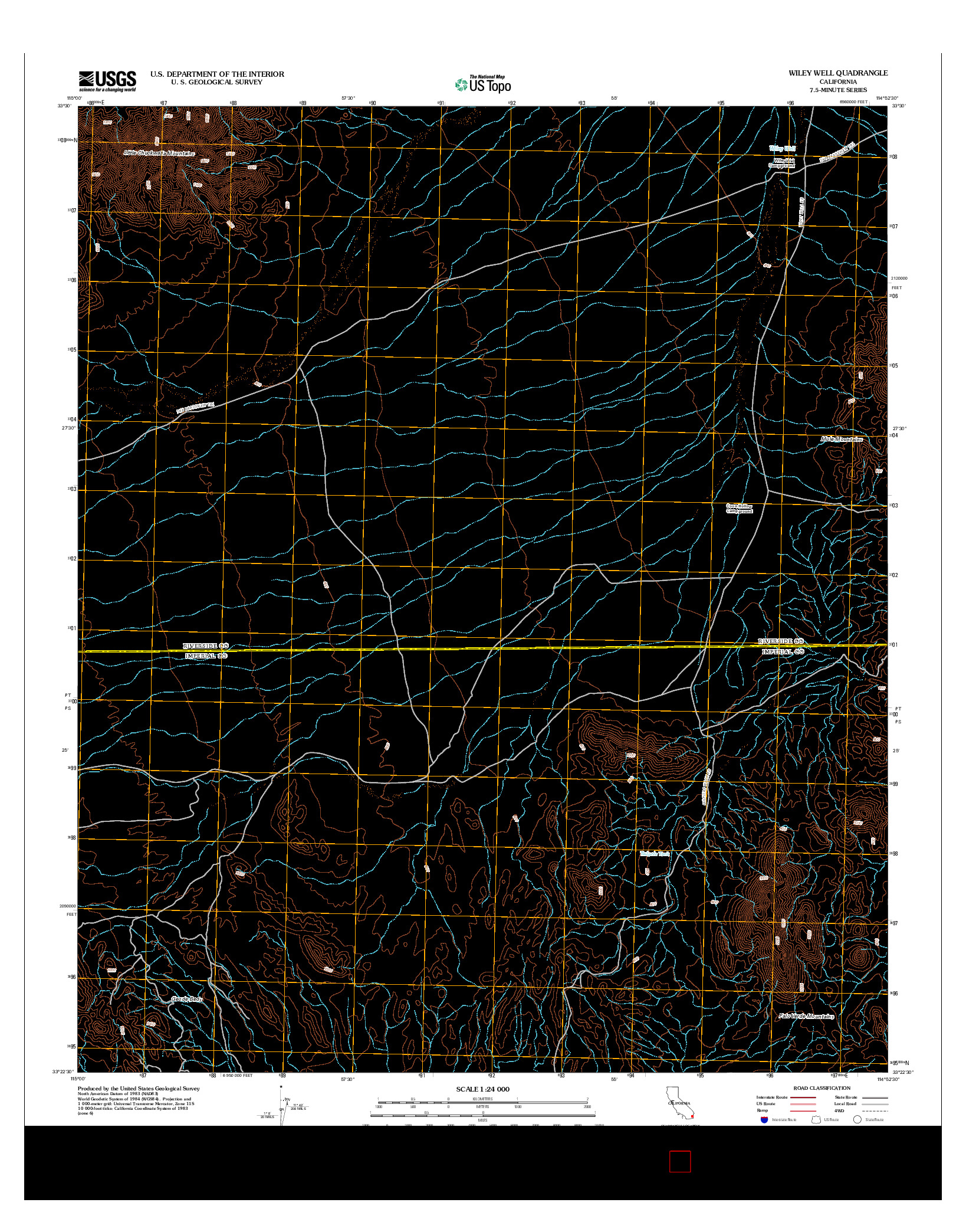 USGS US TOPO 7.5-MINUTE MAP FOR WILEY WELL, CA 2012