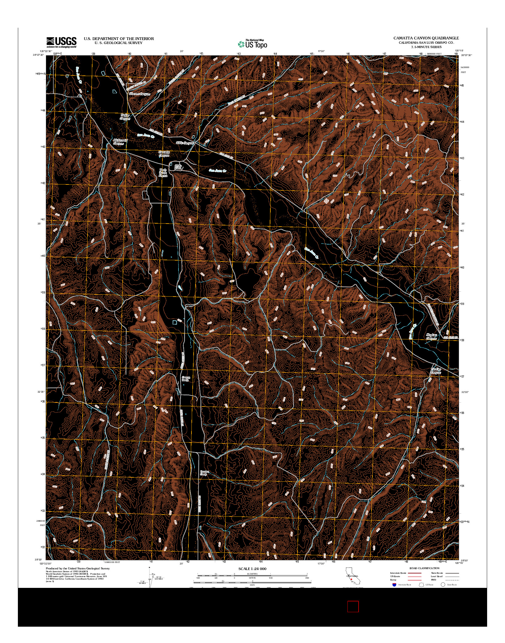 USGS US TOPO 7.5-MINUTE MAP FOR CAMATTA CANYON, CA 2012