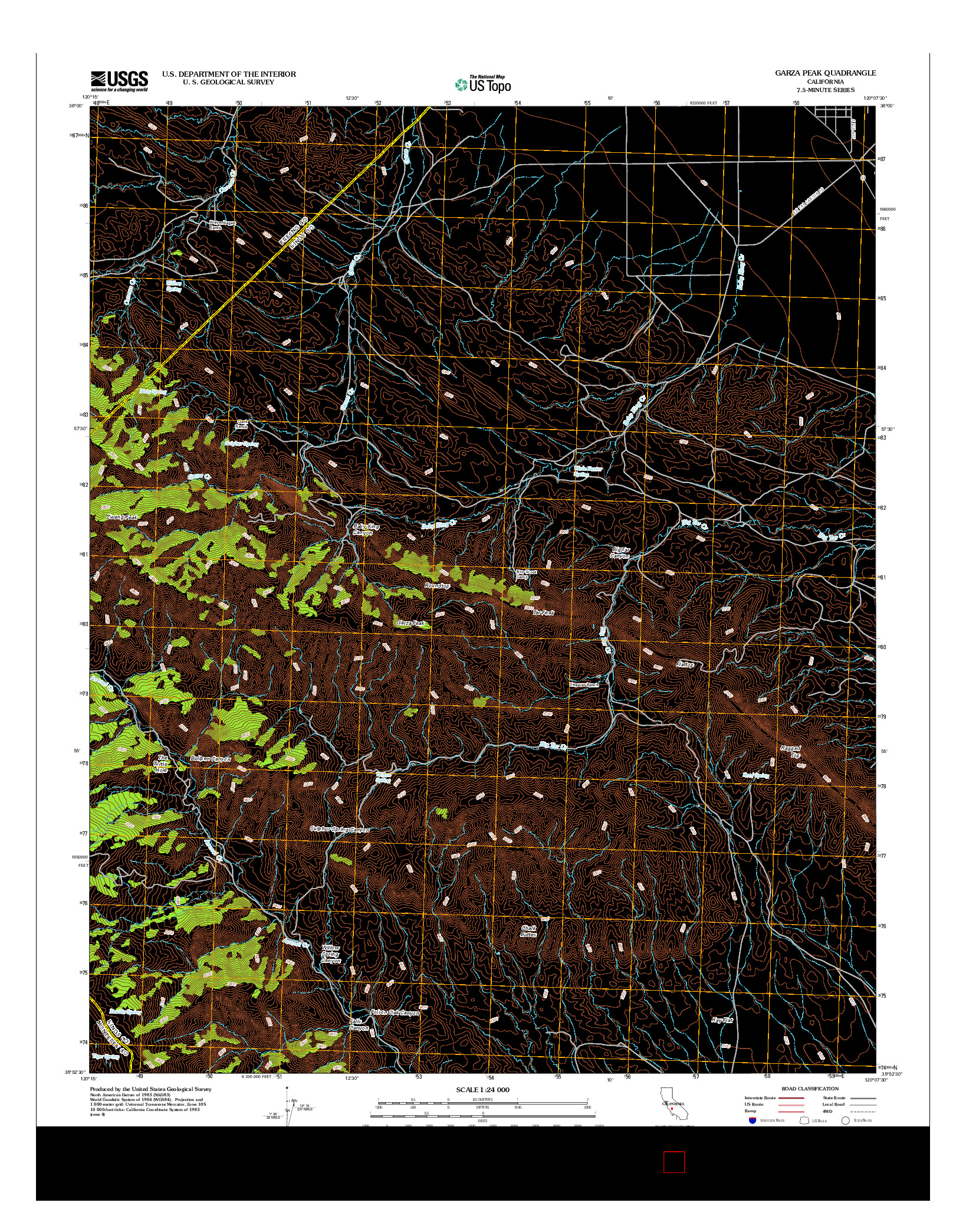 USGS US TOPO 7.5-MINUTE MAP FOR GARZA PEAK, CA 2012