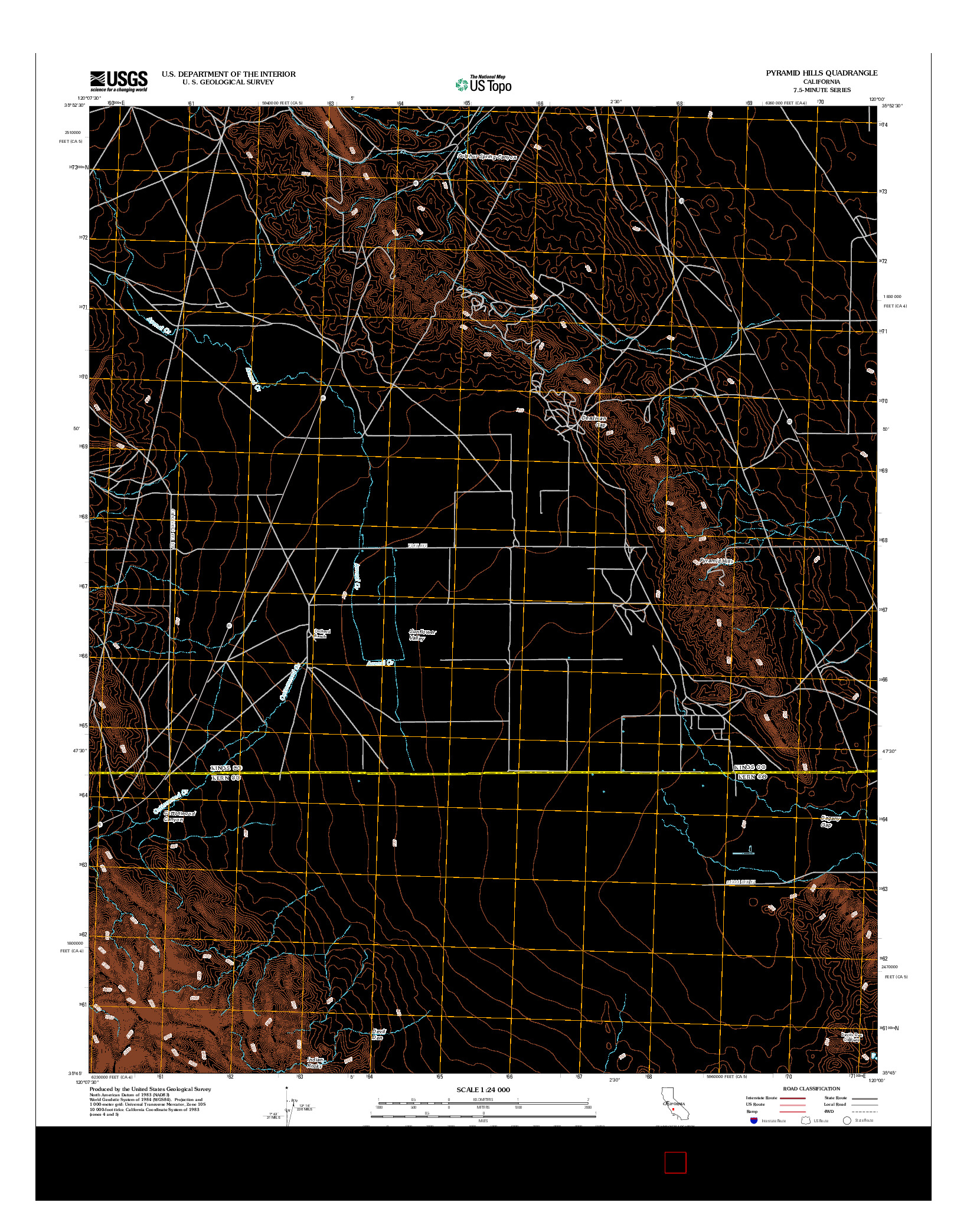 USGS US TOPO 7.5-MINUTE MAP FOR PYRAMID HILLS, CA 2012