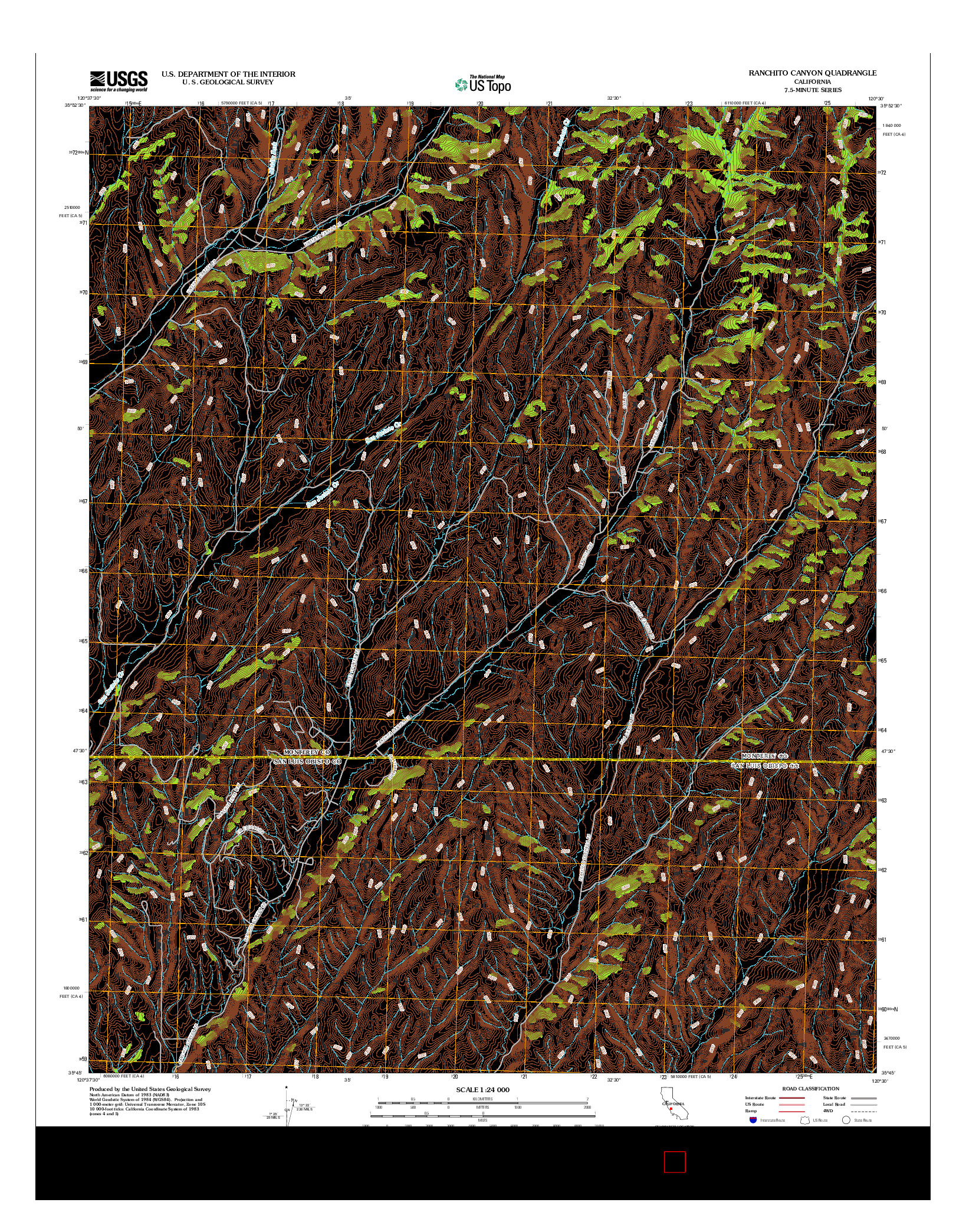 USGS US TOPO 7.5-MINUTE MAP FOR RANCHITO CANYON, CA 2012