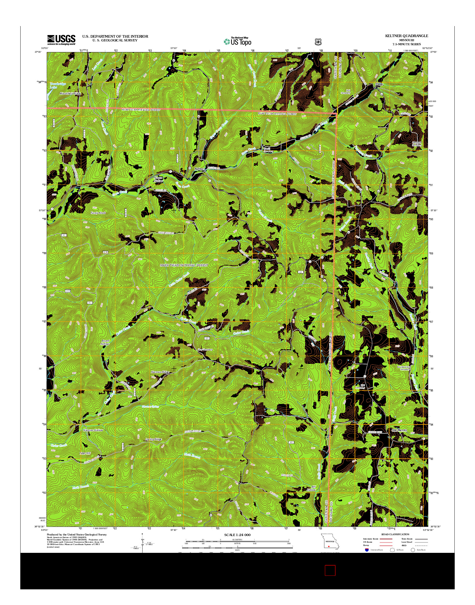USGS US TOPO 7.5-MINUTE MAP FOR KELTNER, MO 2012