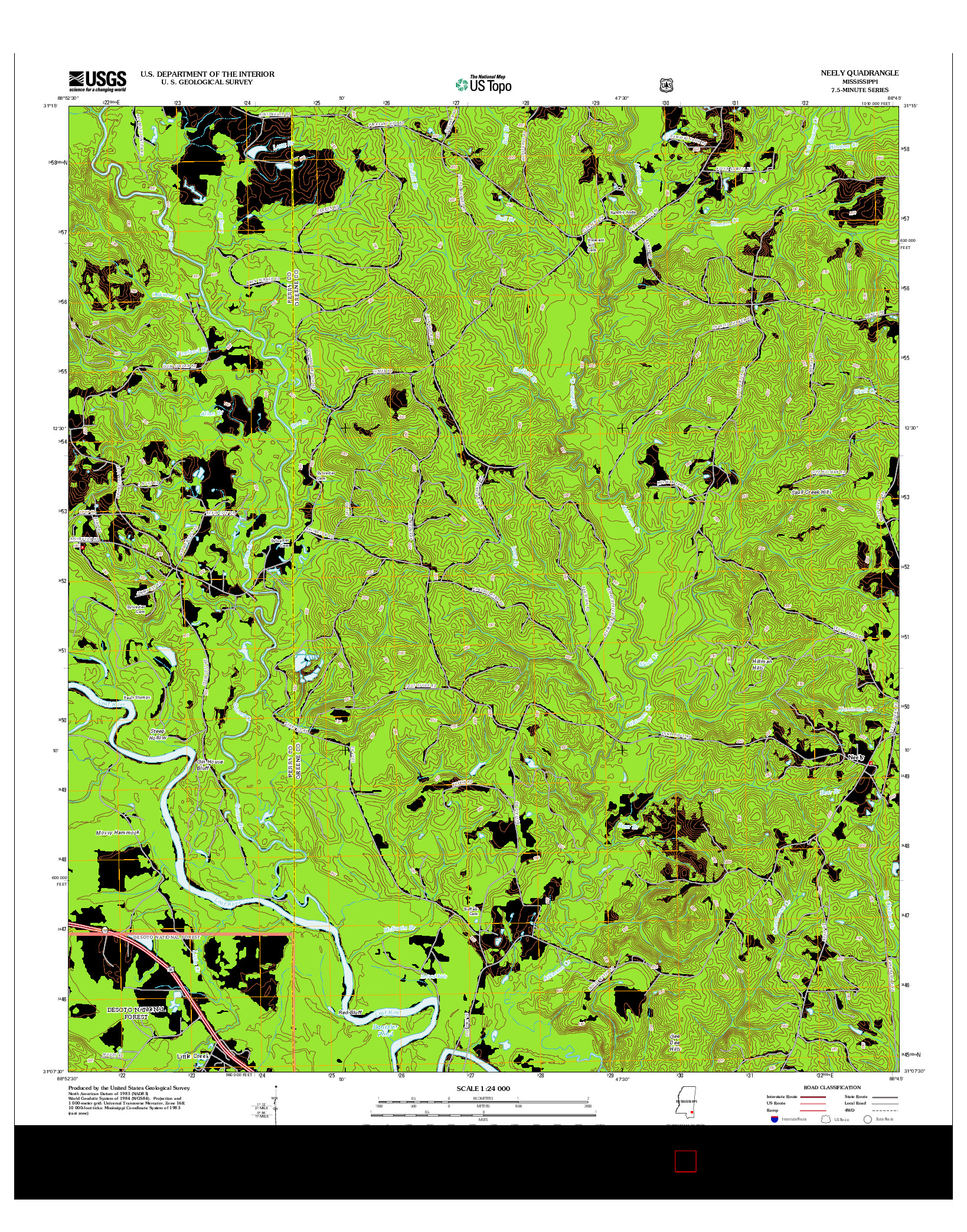 USGS US TOPO 7.5-MINUTE MAP FOR NEELY, MS 2012