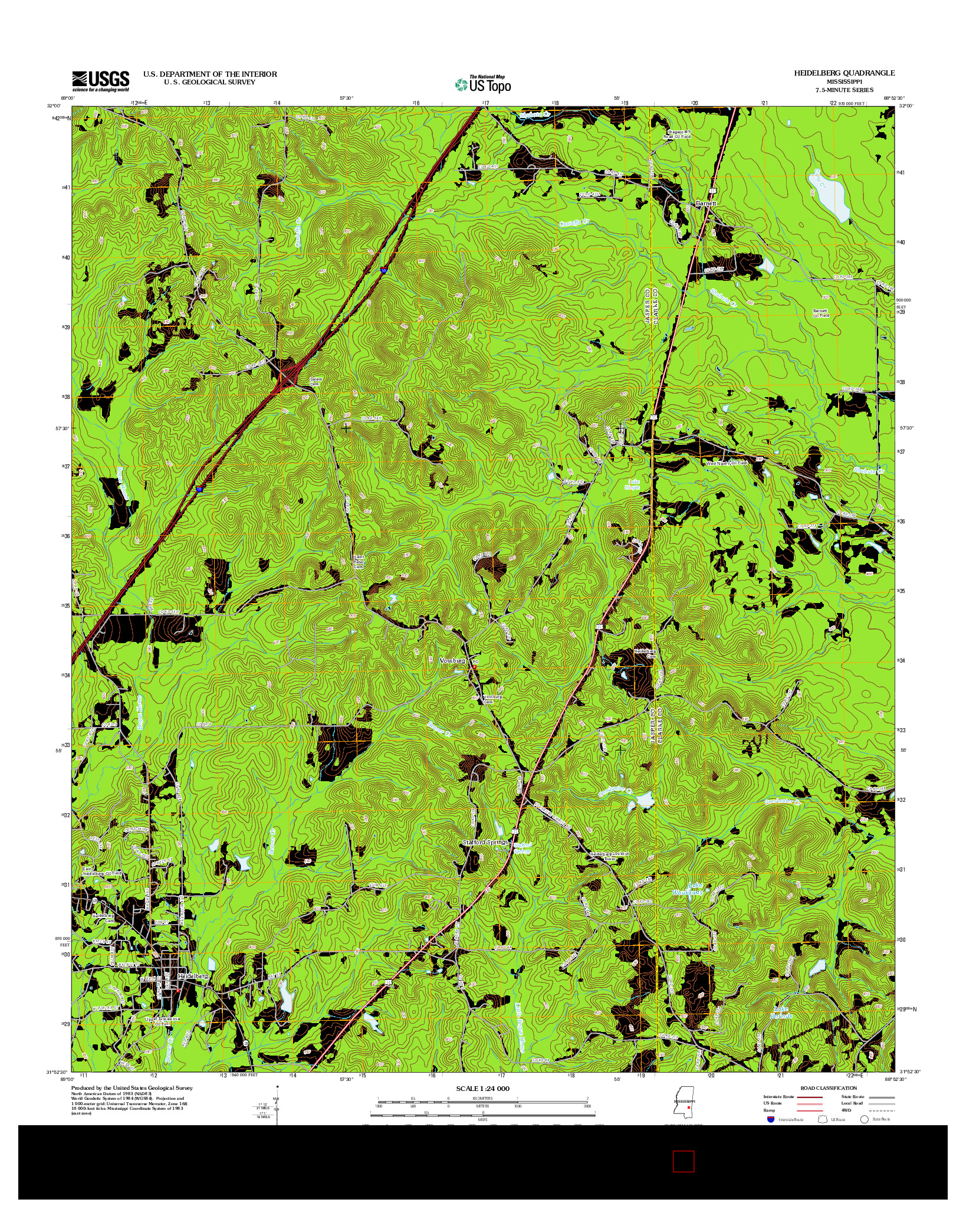 USGS US TOPO 7.5-MINUTE MAP FOR HEIDELBERG, MS 2012
