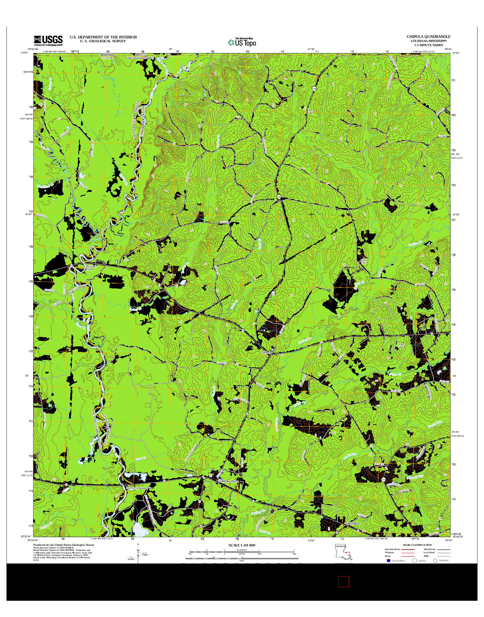 USGS US TOPO 7.5-MINUTE MAP FOR CHIPOLA, LA-MS 2012