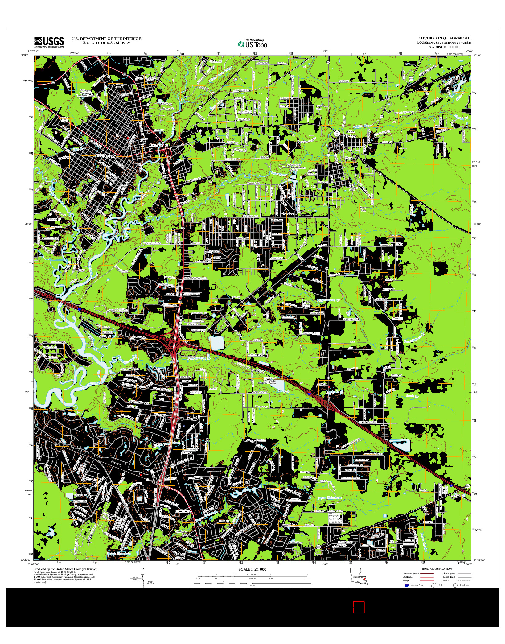 USGS US TOPO 7.5-MINUTE MAP FOR COVINGTON, LA 2012