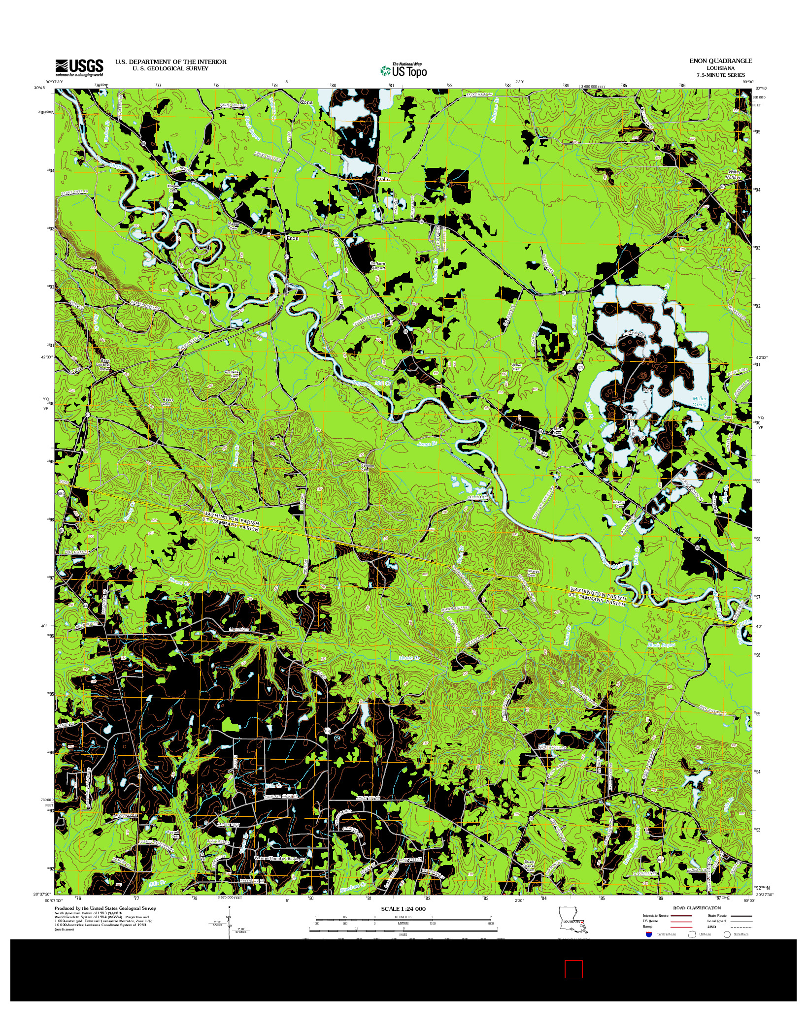 USGS US TOPO 7.5-MINUTE MAP FOR ENON, LA 2012