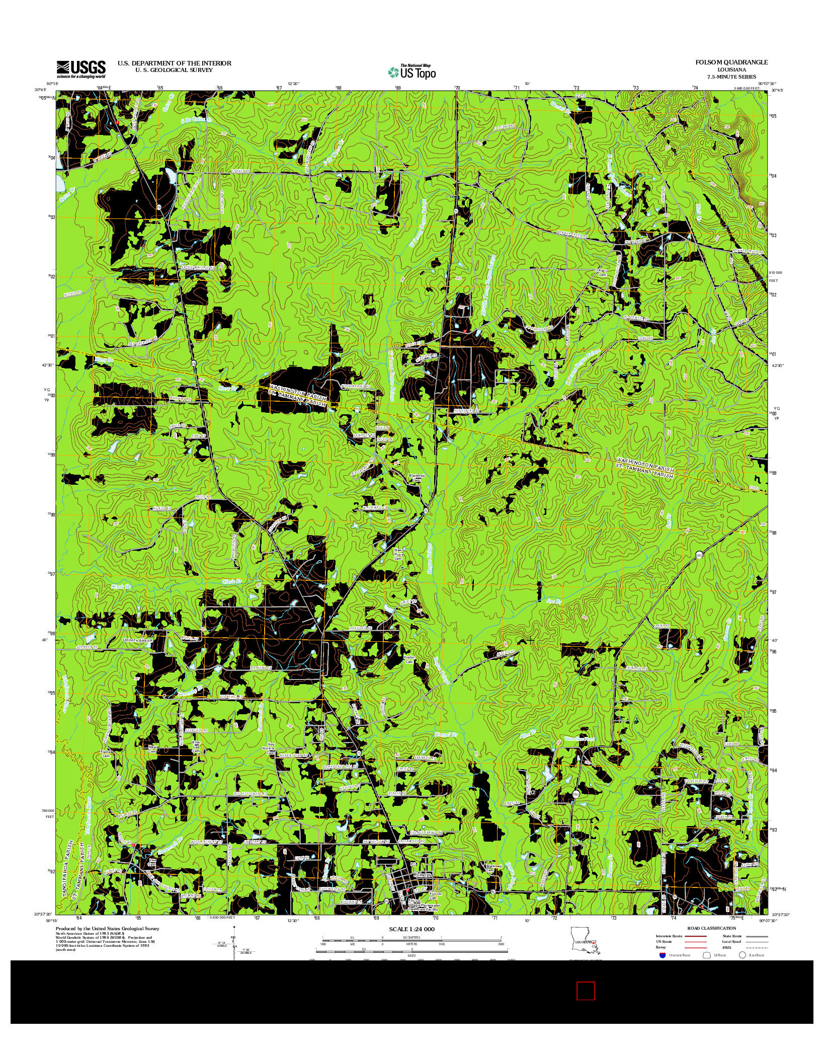 USGS US TOPO 7.5-MINUTE MAP FOR FOLSOM, LA 2012