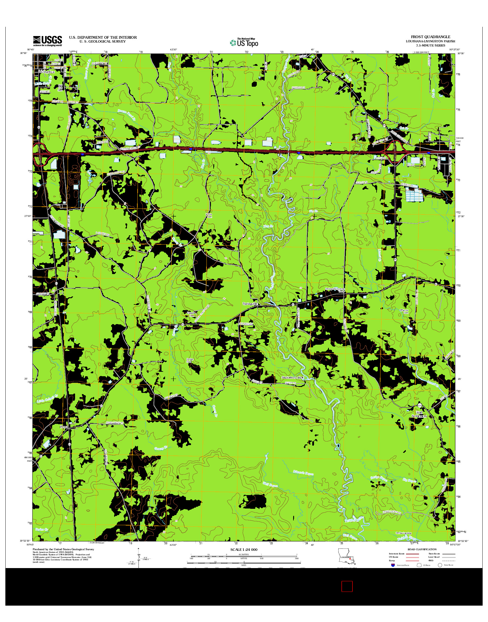 USGS US TOPO 7.5-MINUTE MAP FOR FROST, LA 2012