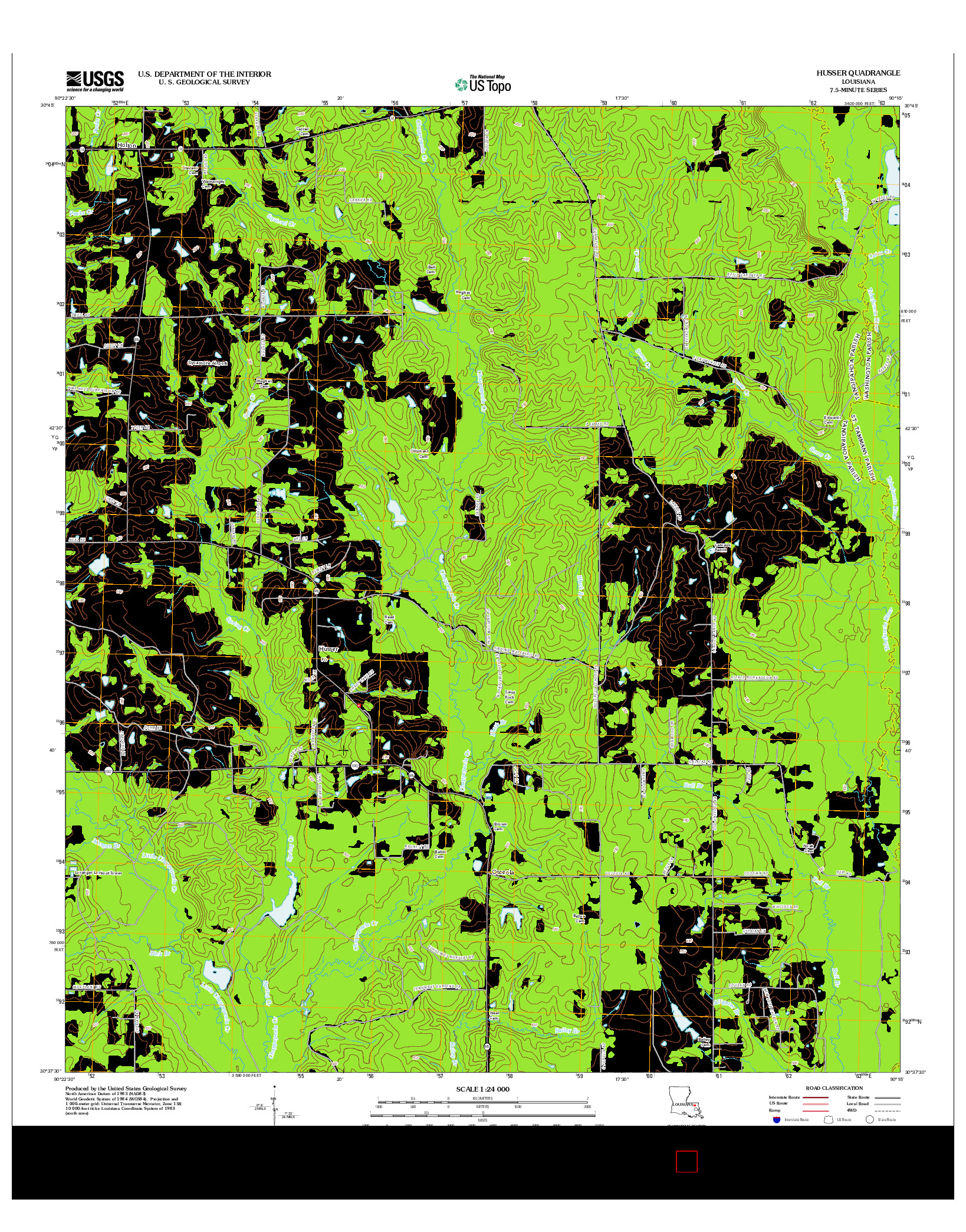 USGS US TOPO 7.5-MINUTE MAP FOR HUSSER, LA 2012