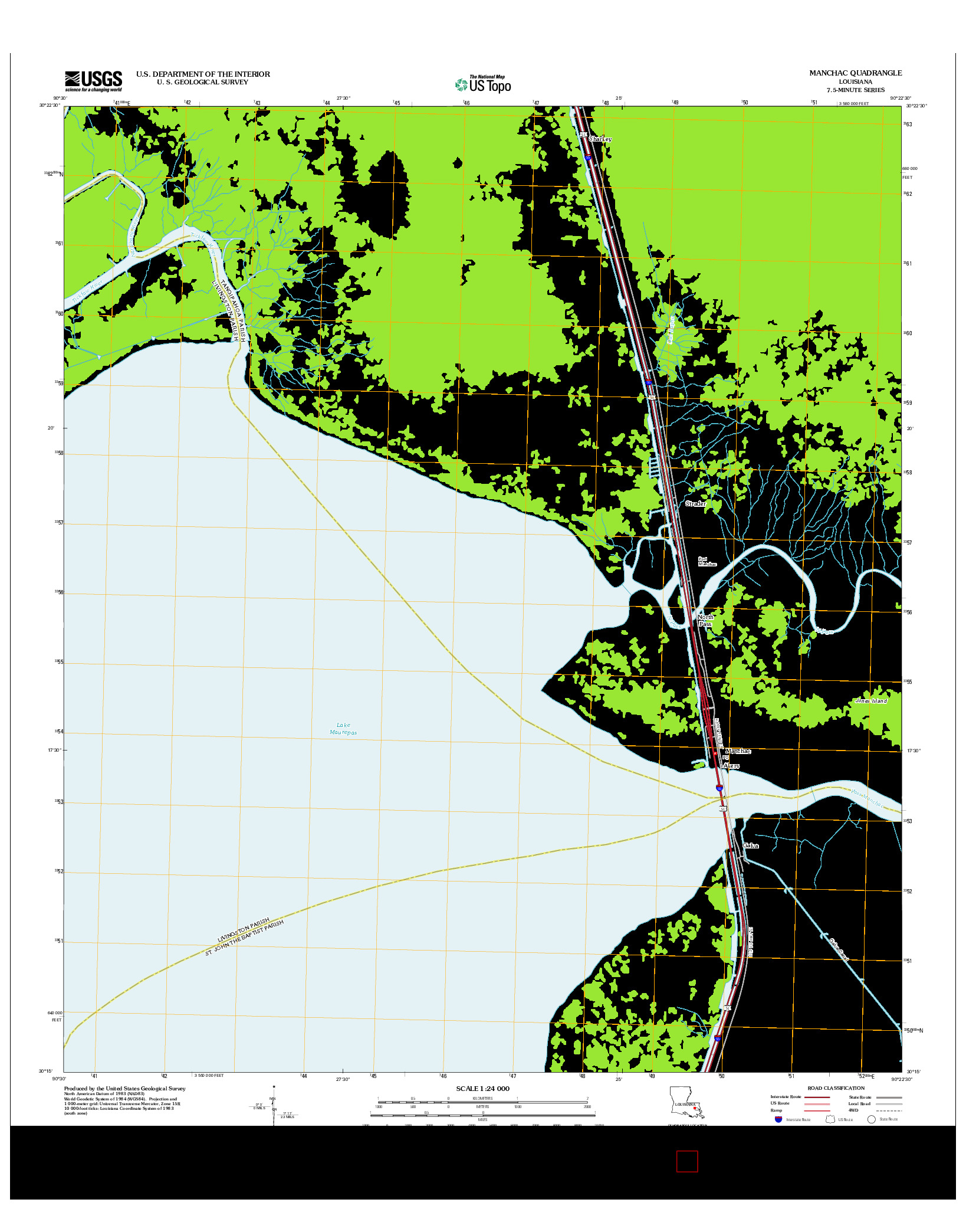 USGS US TOPO 7.5-MINUTE MAP FOR MANCHAC, LA 2012