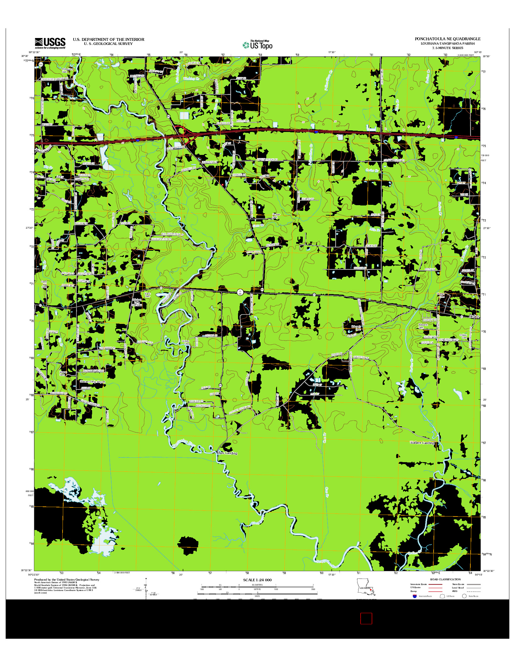 USGS US TOPO 7.5-MINUTE MAP FOR PONCHATOULA NE, LA 2012