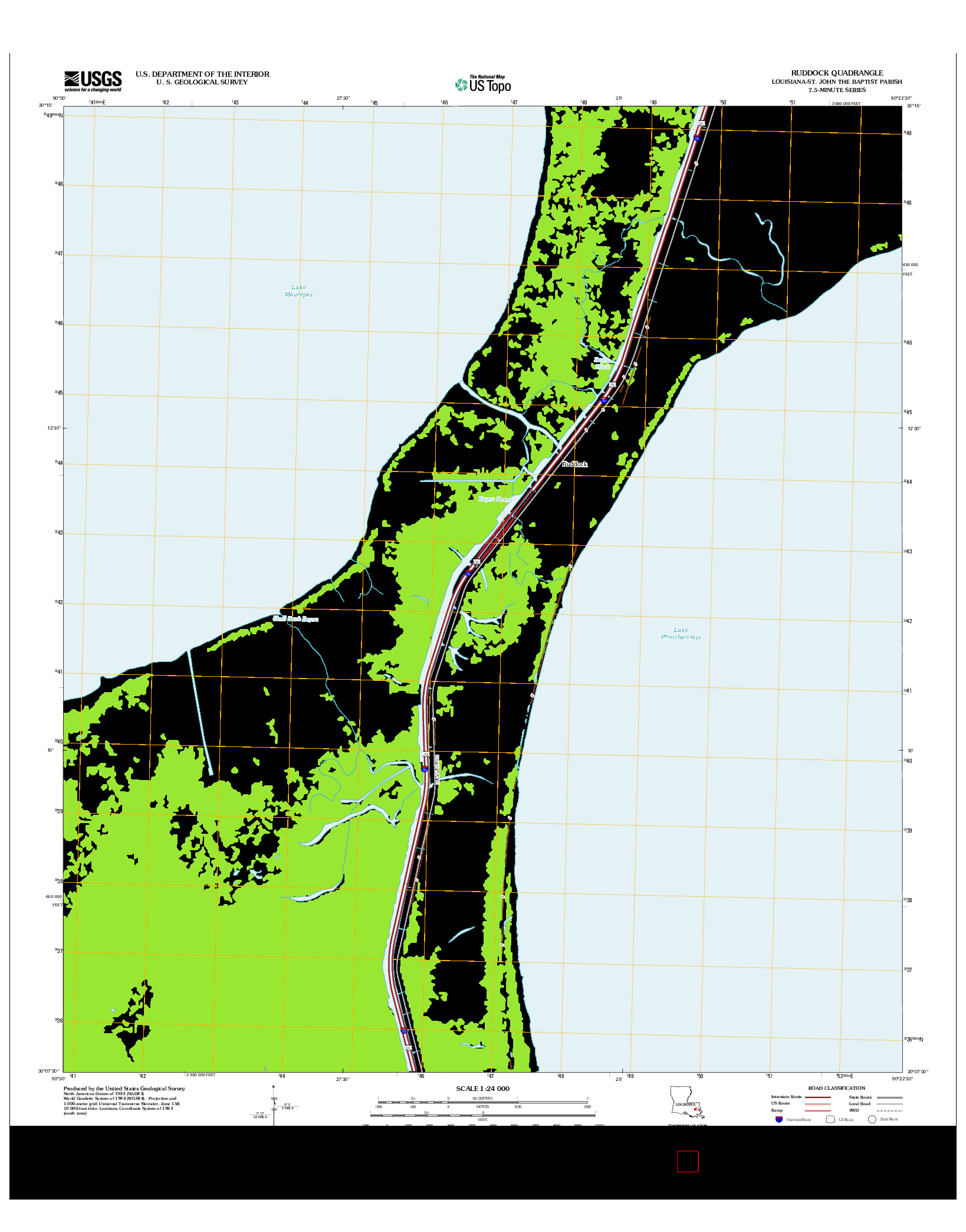 USGS US TOPO 7.5-MINUTE MAP FOR RUDDOCK, LA 2012