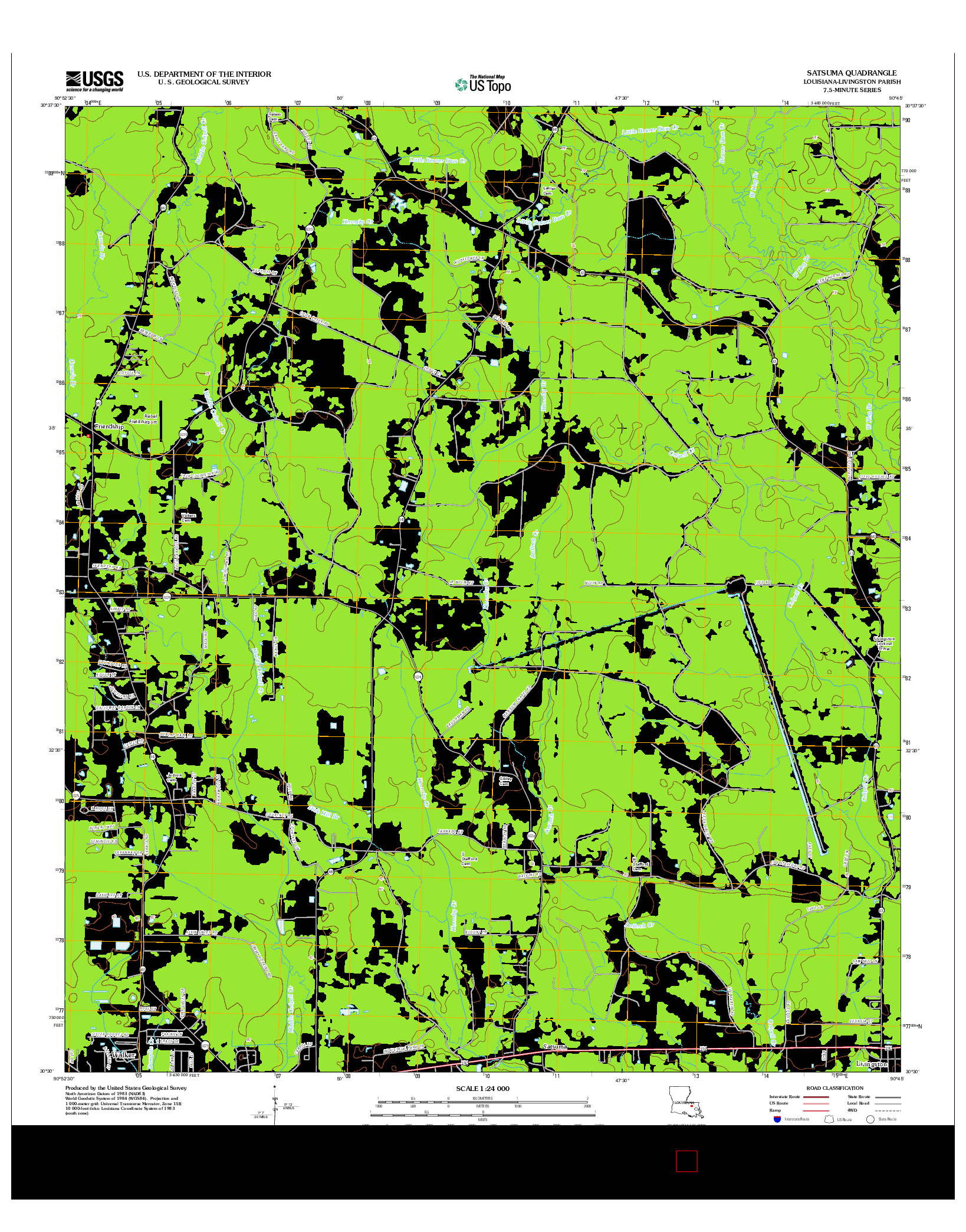 USGS US TOPO 7.5-MINUTE MAP FOR SATSUMA, LA 2012