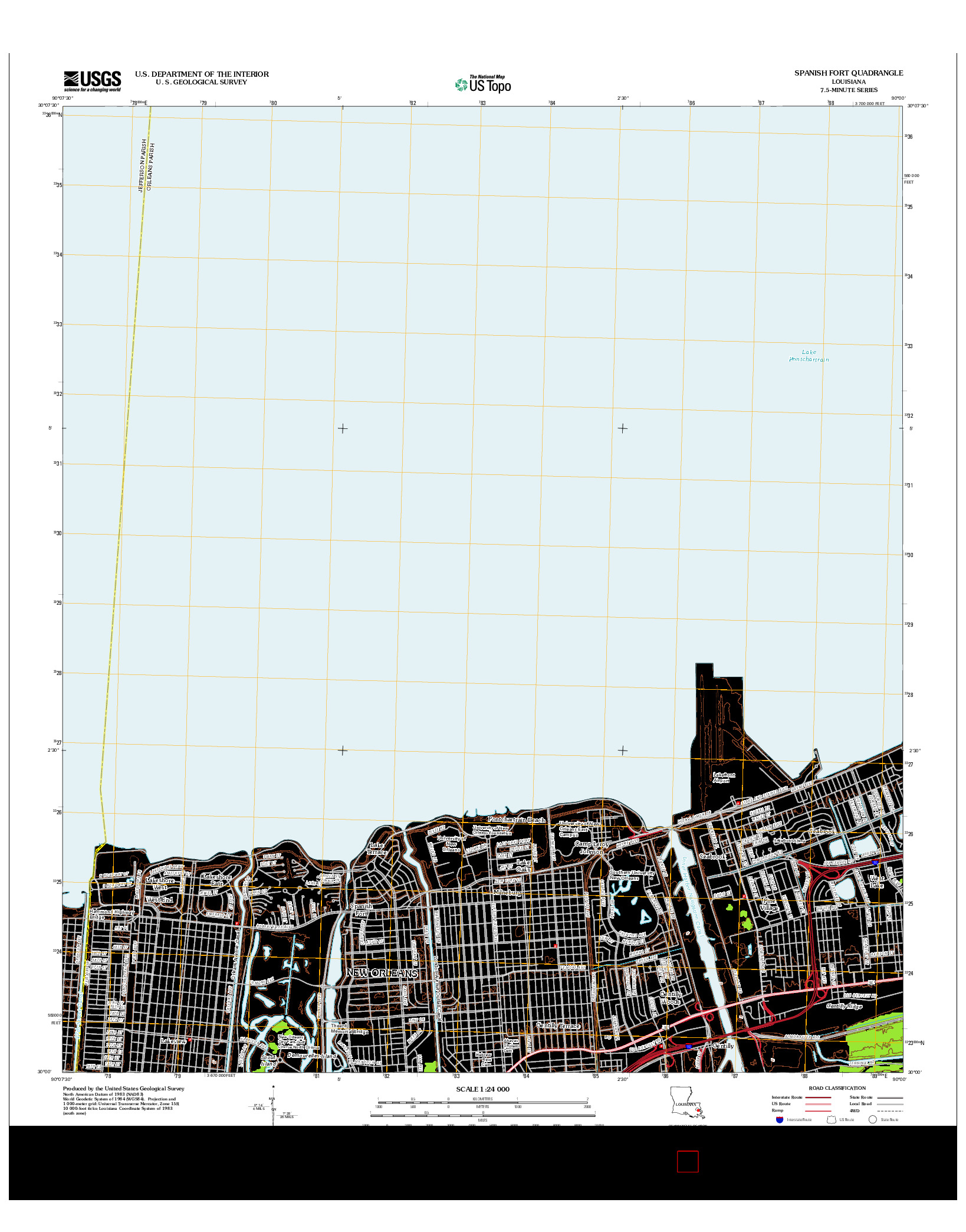 USGS US TOPO 7.5-MINUTE MAP FOR SPANISH FORT, LA 2012