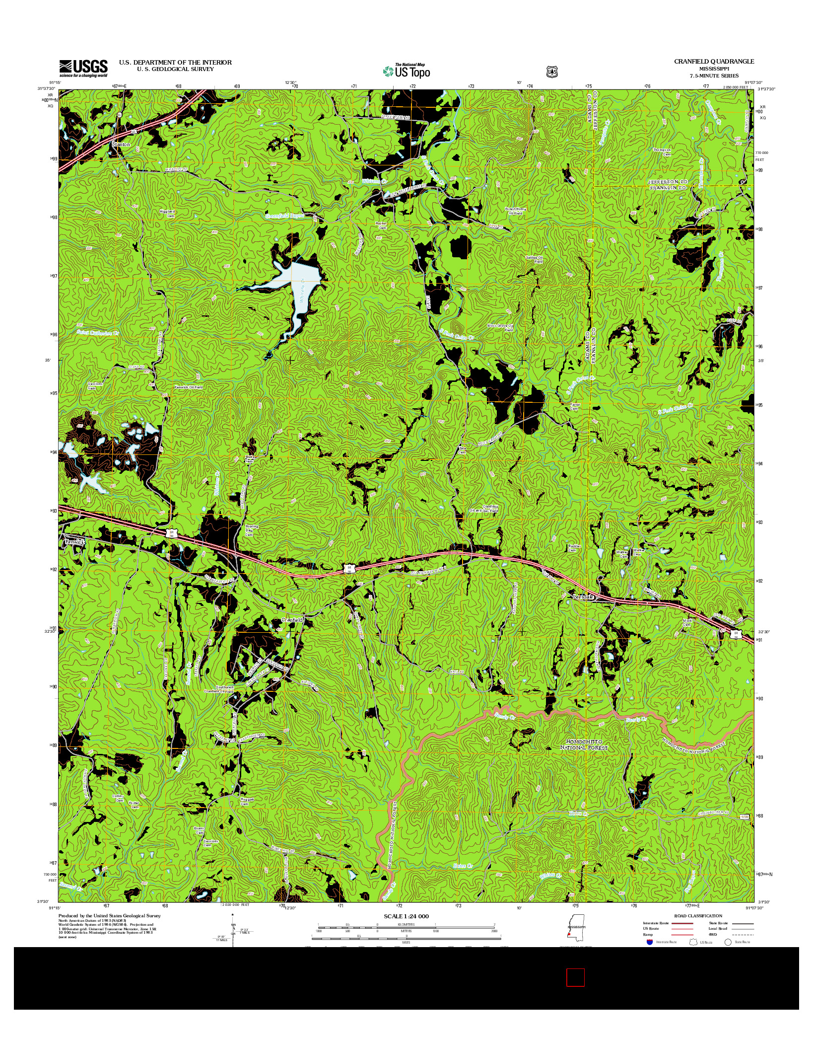 USGS US TOPO 7.5-MINUTE MAP FOR CRANFIELD, MS 2012