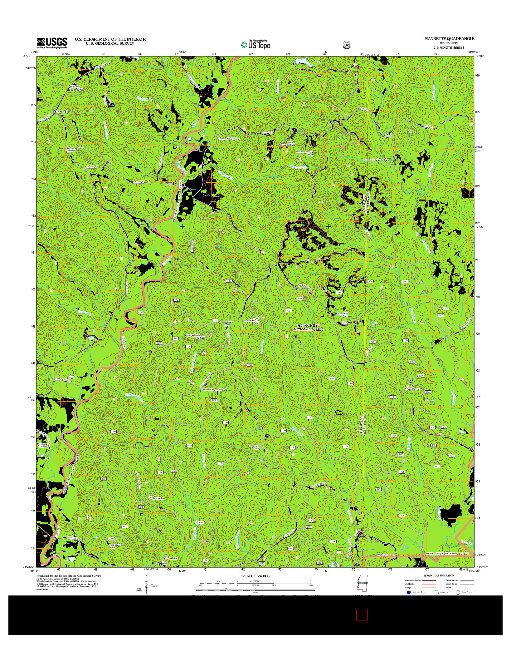 USGS US TOPO 7.5-MINUTE MAP FOR JEANNETTE, MS 2012