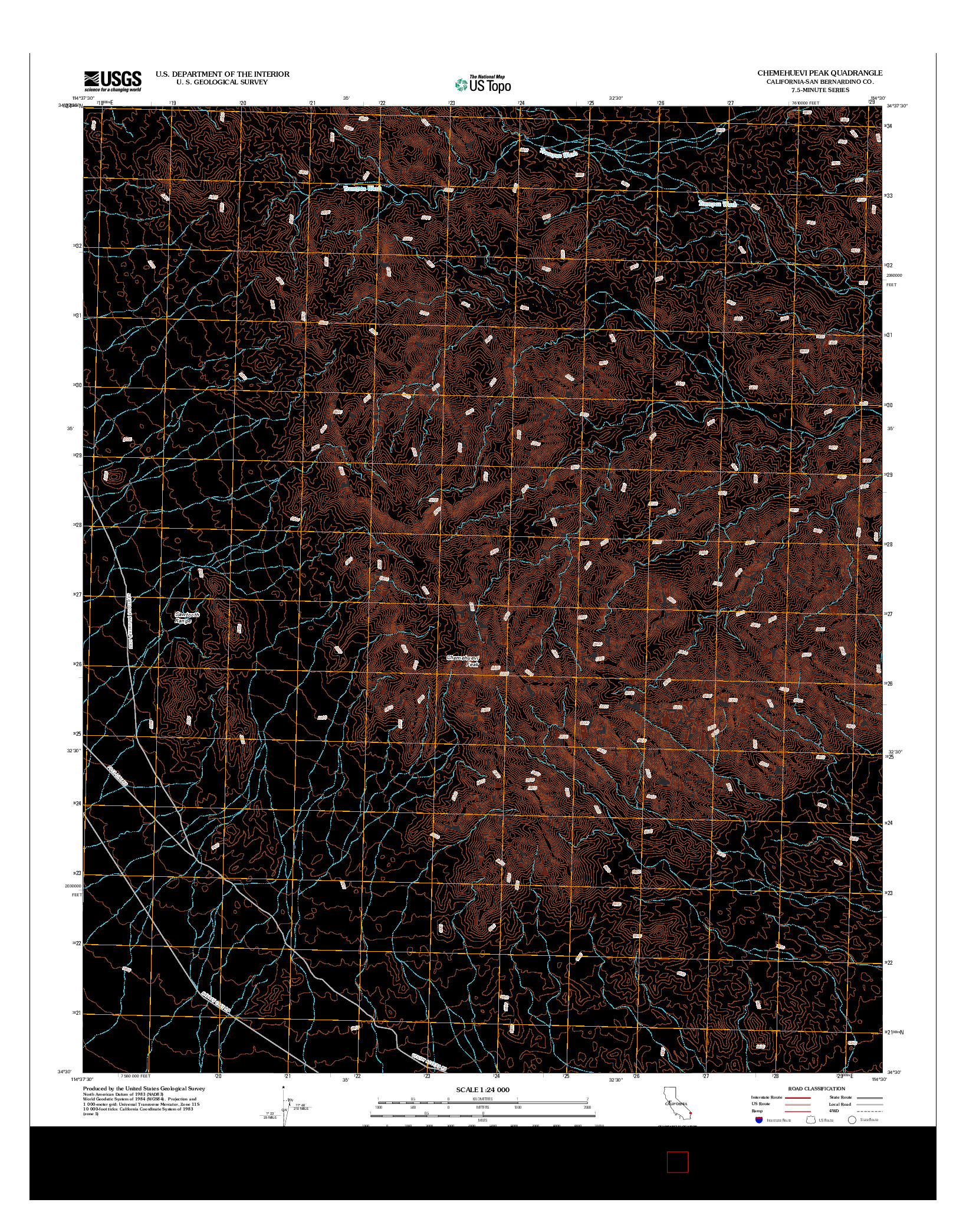 USGS US TOPO 7.5-MINUTE MAP FOR CHEMEHUEVI PEAK, CA 2012